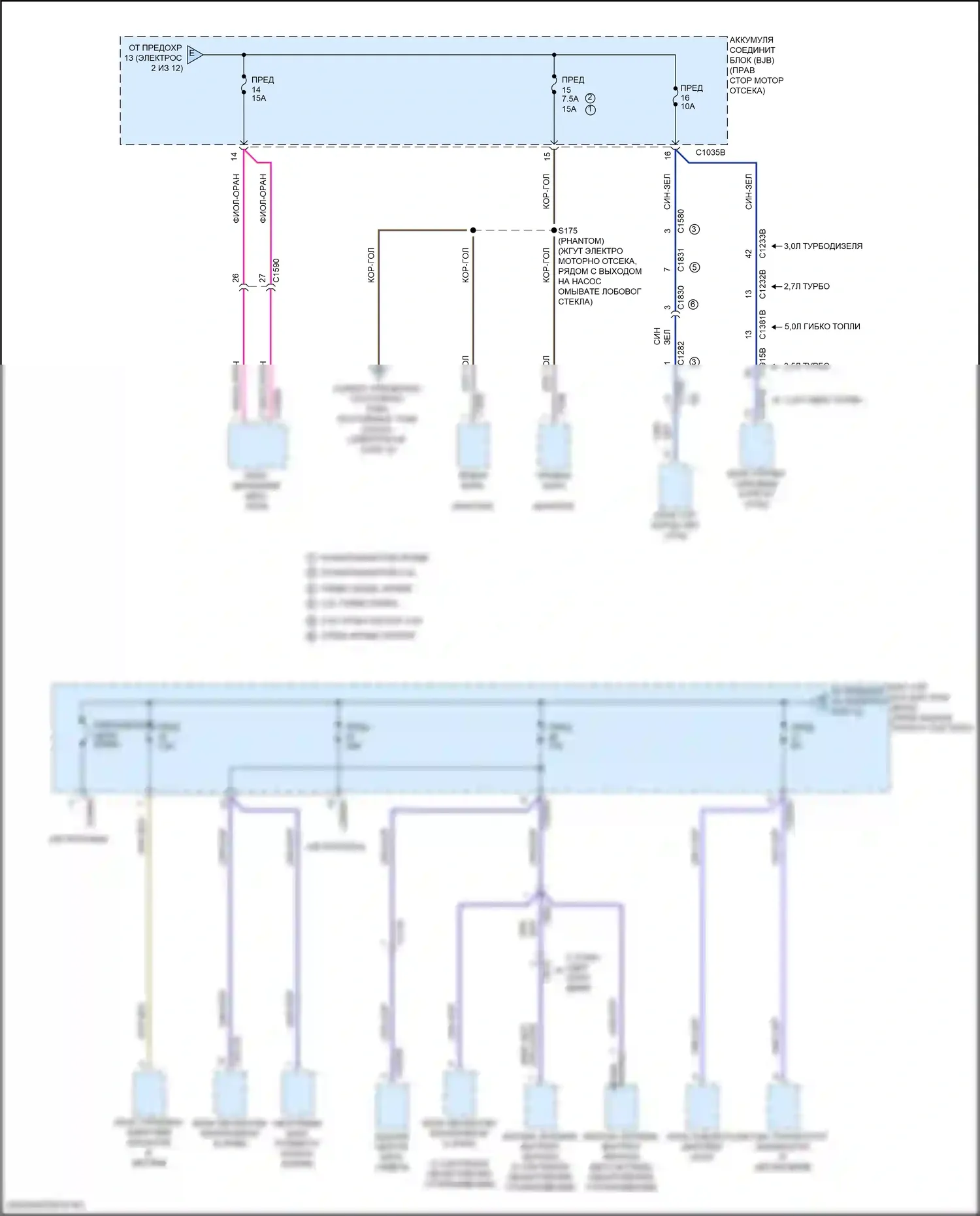 F-150 Ford XIII рестайлинг (2017-2020): Электросхема блока предохранителей реле (5 из 12) 