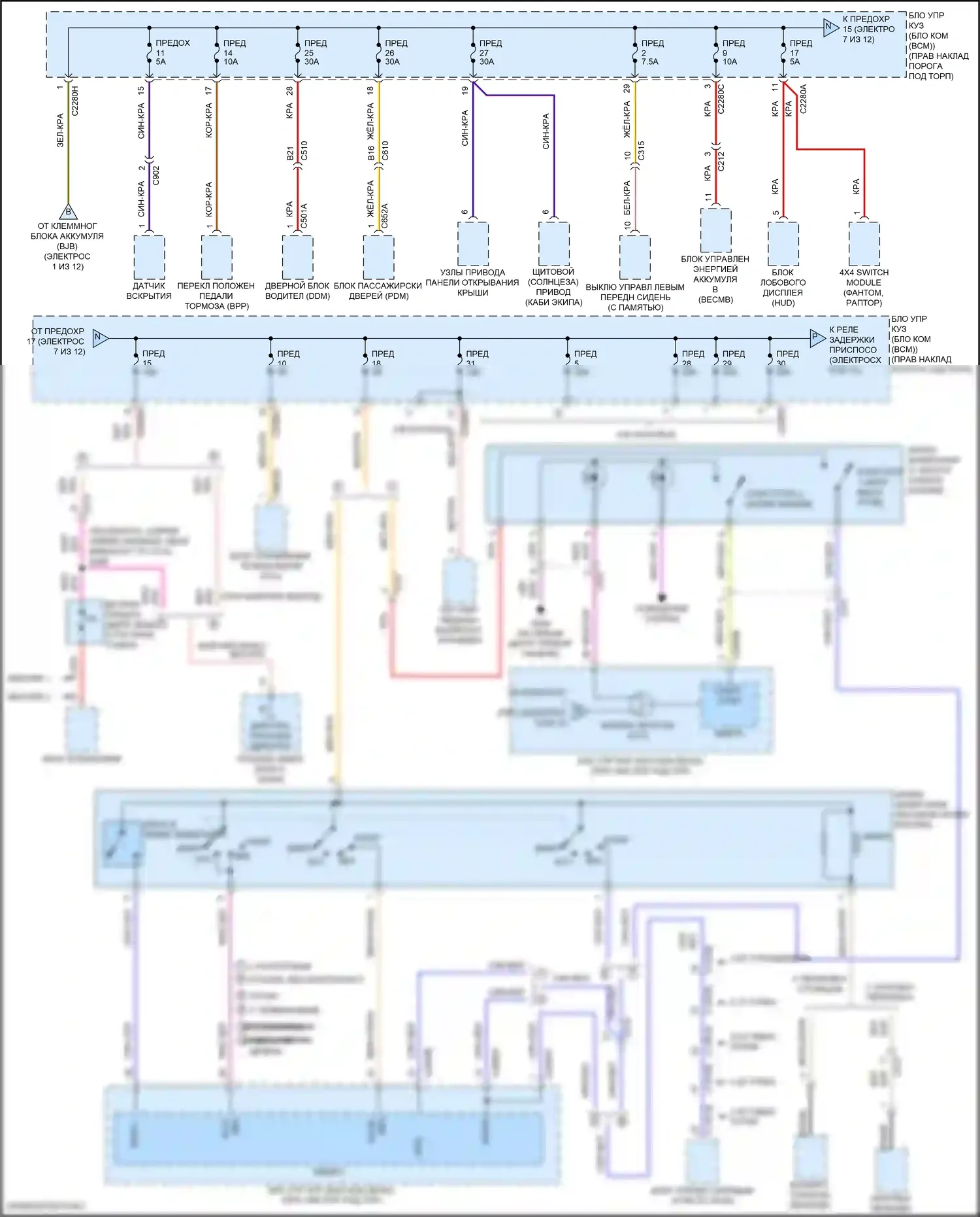 F-150 Ford XIII рестайлинг (2017-2020): Электросхема блока предохранителей реле (7 из 12) 