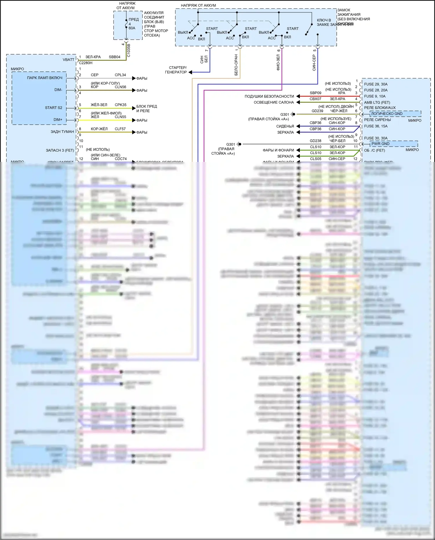 F-150 Ford XIII рестайлинг (2017-2020): Электросхема блоков управления кузовом (1 из 2) 