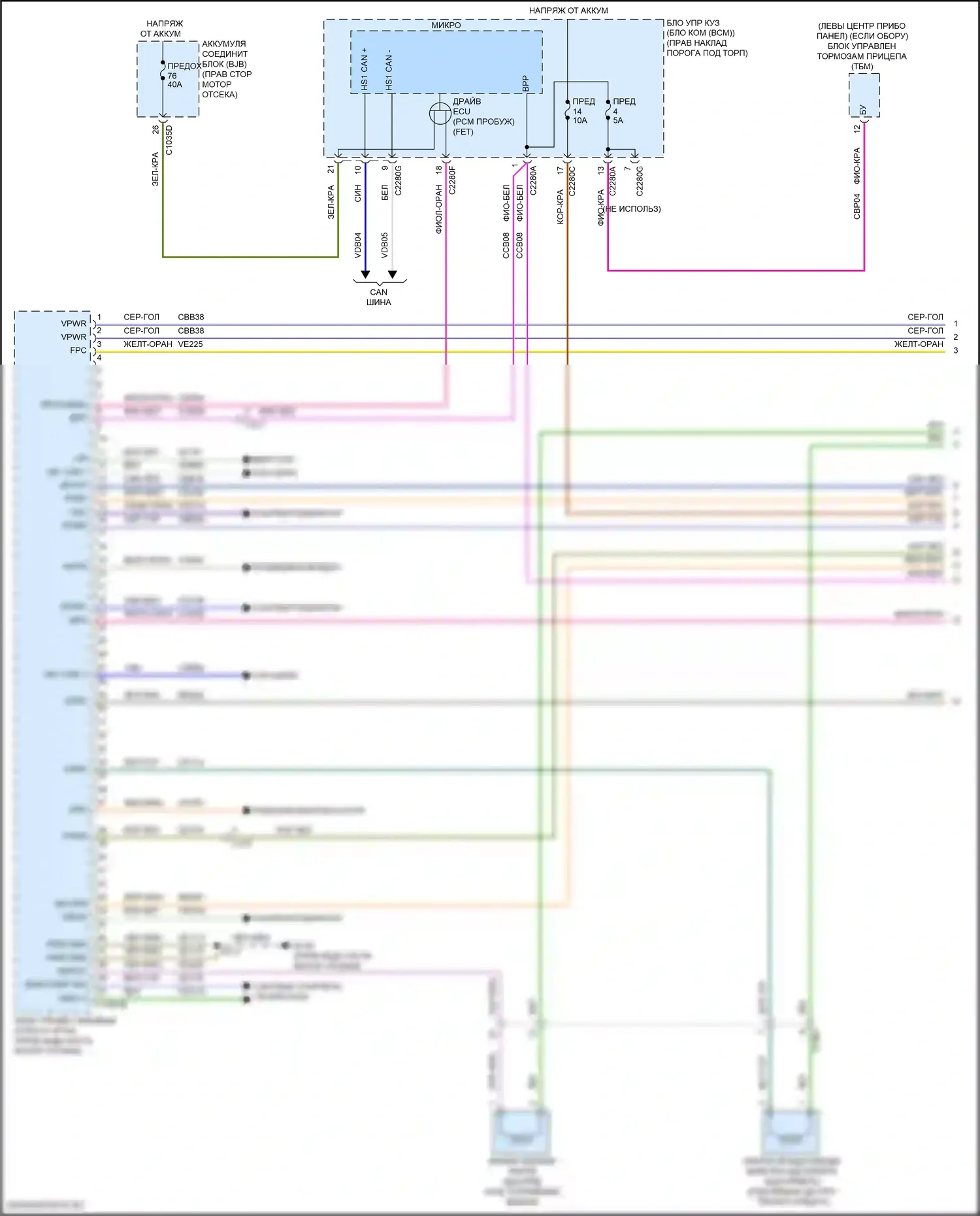 F-150 Ford XIII рестайлинг (2017-2020): Электросхема двигателя 3,3л гибкого топлива (1 из 10) 