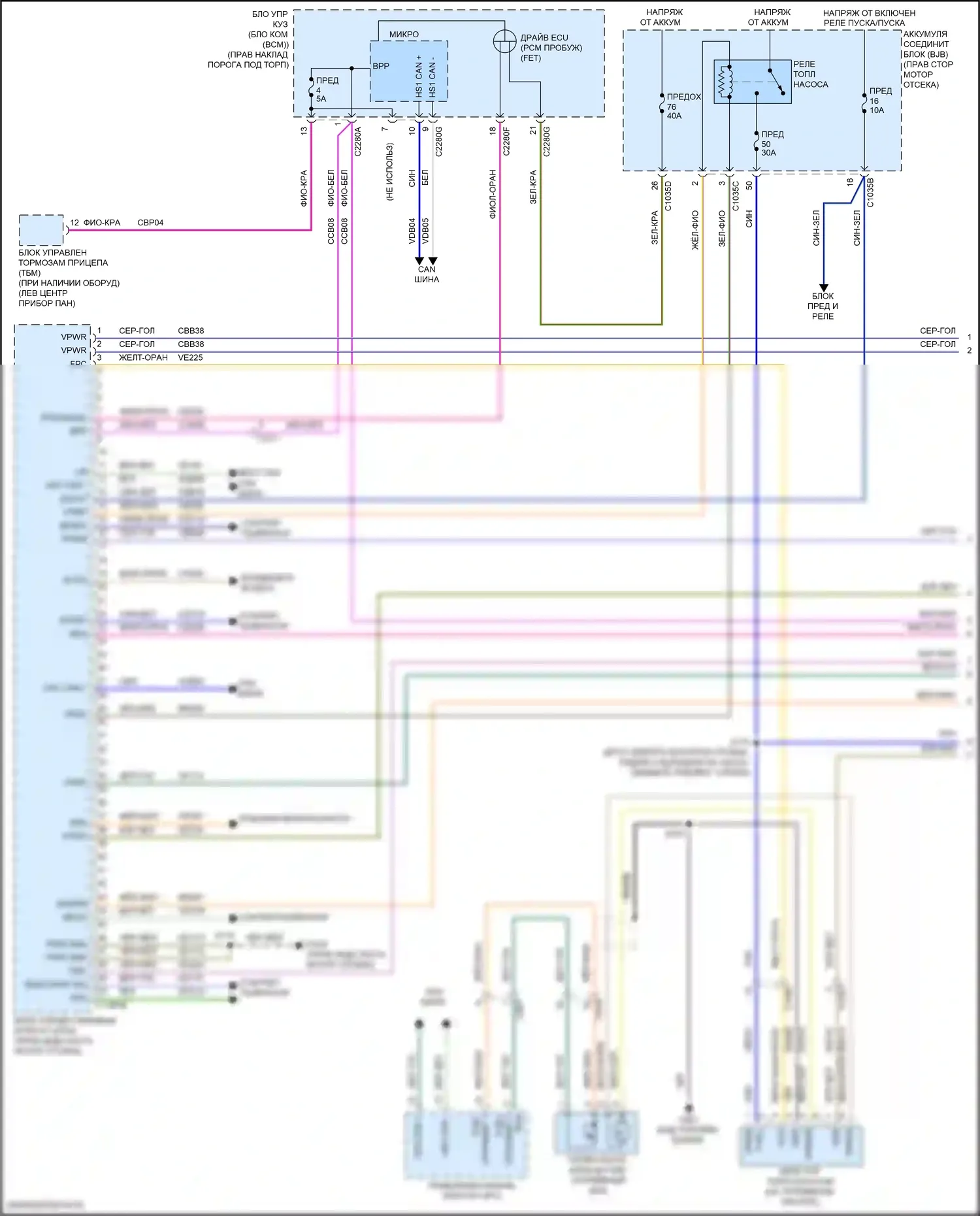 F-150 Ford XIII рестайлинг (2017-2020): Электросхема двигателя 5.0л гибкого топлива (1 из 12) 