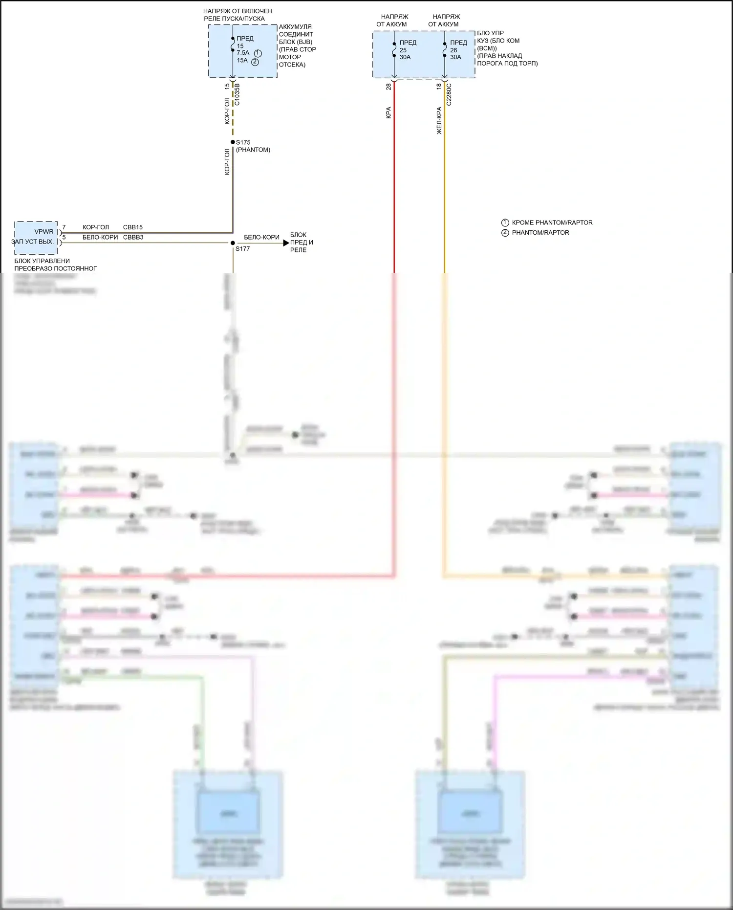F-150 Ford XIII рестайлинг (2017-2020): Электросхема информационной системы в слепой зоне 