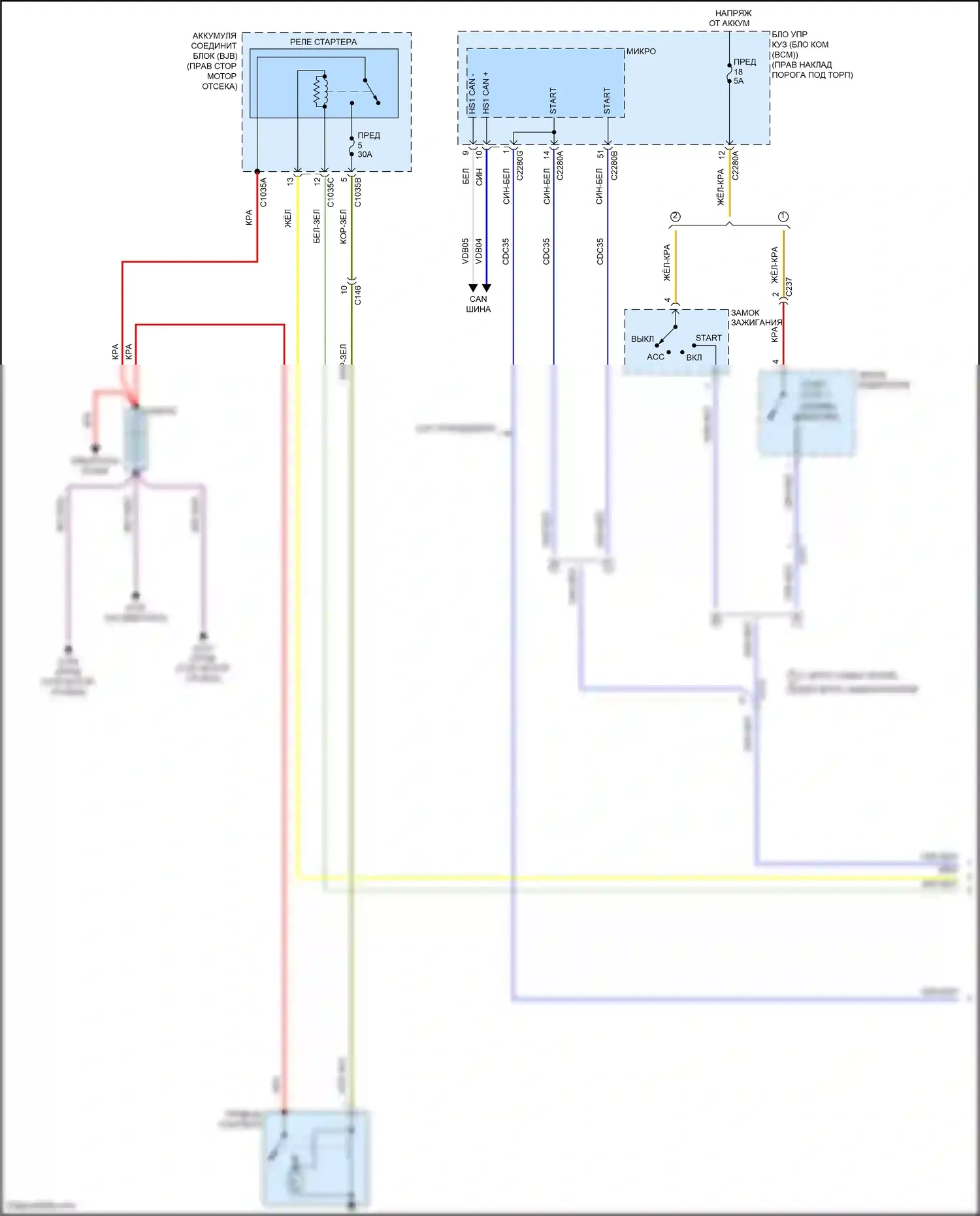 F-150 Ford XIII рестайлинг (2017-2020): Электросхема стартера (1 из 2) 