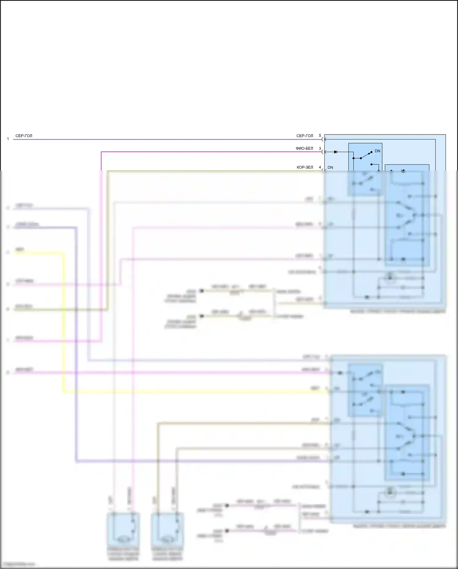 F-150 Ford XIII рестайлинг (2017-2020): Электросхема стеклоподъемников, супер кабина (2 из 2) 