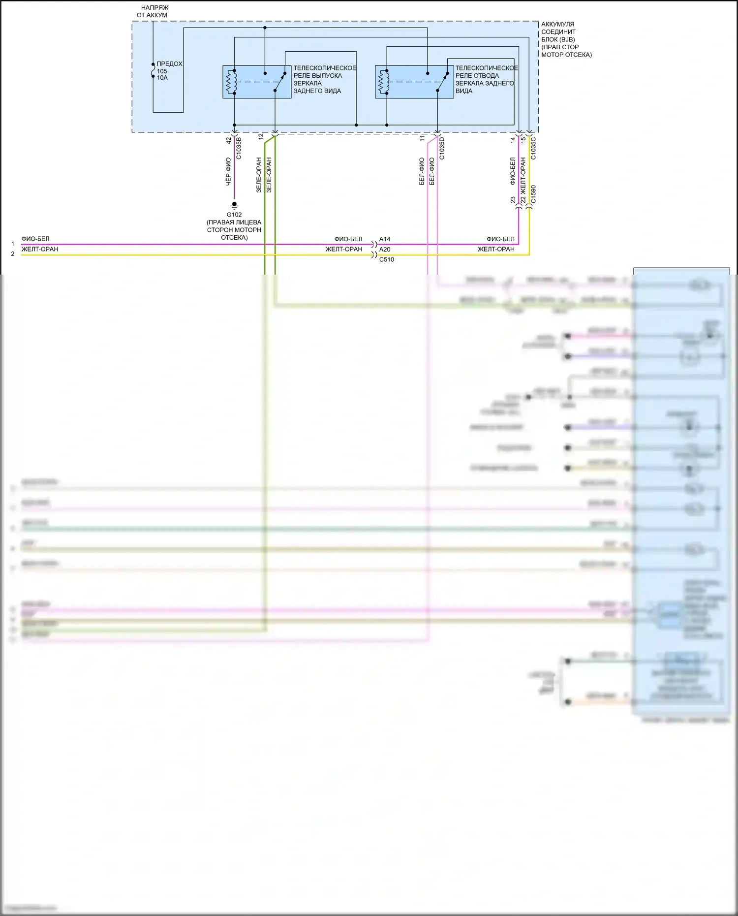 F-150 Ford XIII рестайлинг (2017-2020): Управление зеркалами заднего вида электросхема, премиум-класса (2 из 2) 