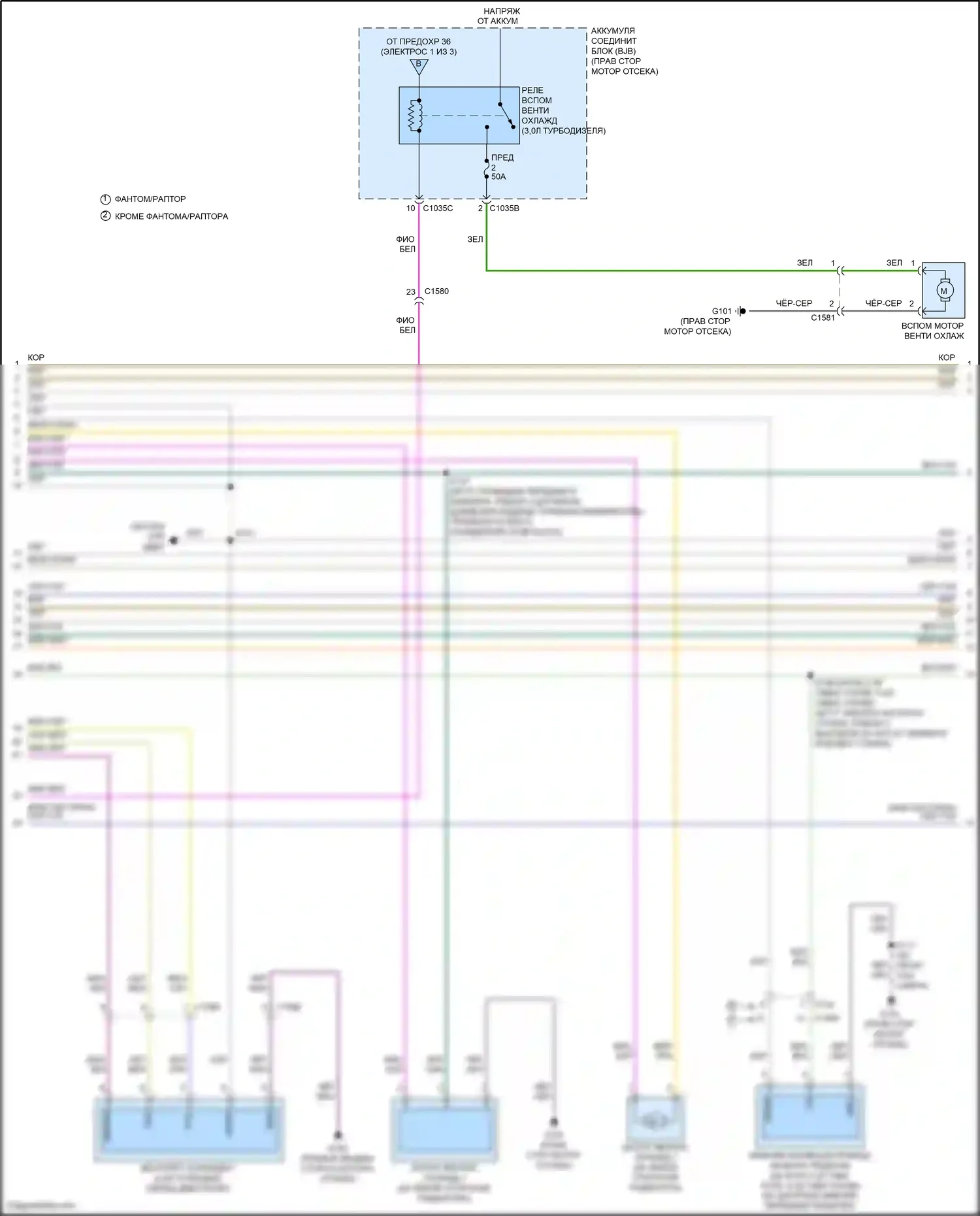 F-150 Ford XIII рестайлинг (2017-2020): Электросхема вентилятора охлаждения (2 из 3) 