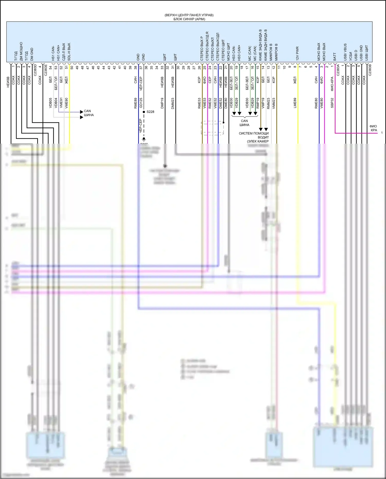 F-150 Ford XIII (2014-2018): Электросхема магнитолы, без sony, с сенсорным экраном (2 из 3) 