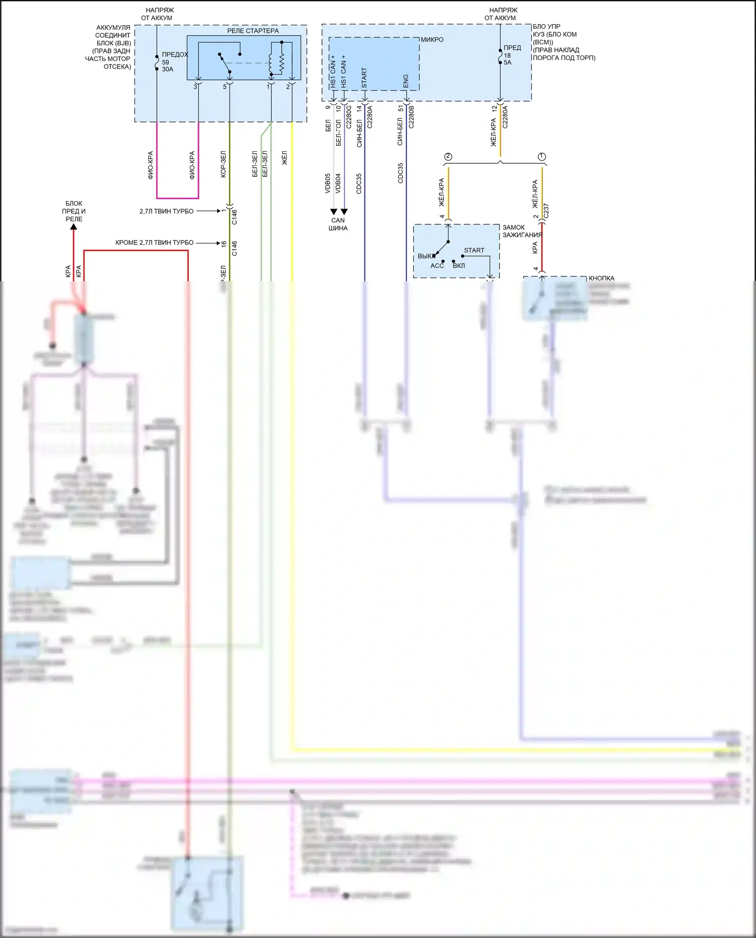 F-150 Ford XIII (2014-2018): Электросхема стартера (1 из 2) 
