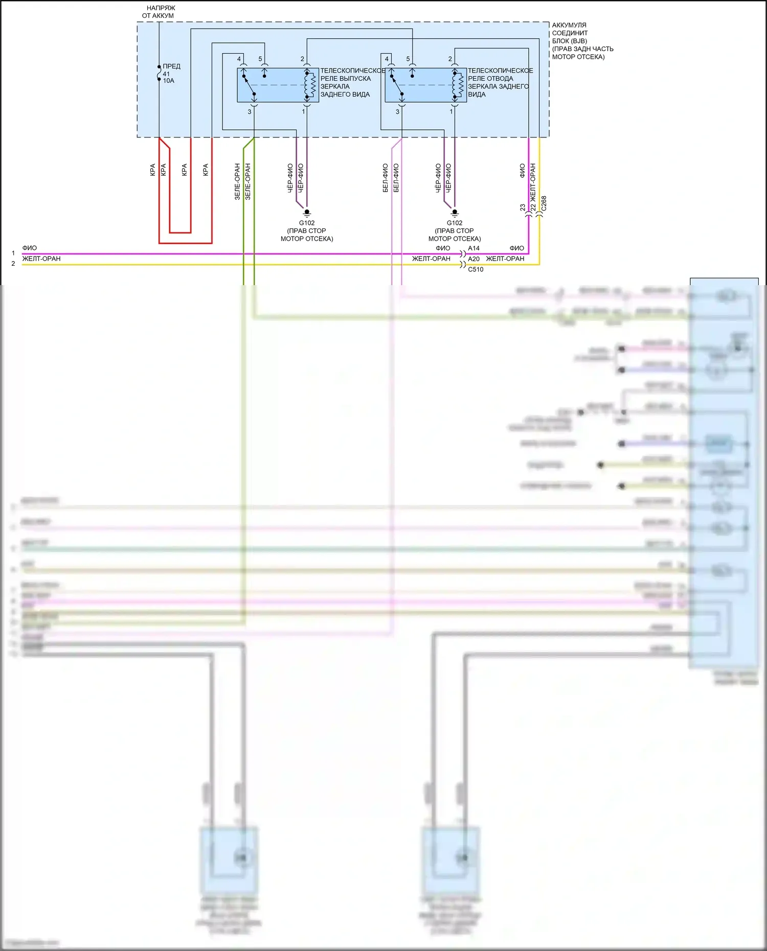 F-150 Ford XIII (2014-2018): Управление зеркалами заднего вида электросхема, премиум-класса (2 из 2) 