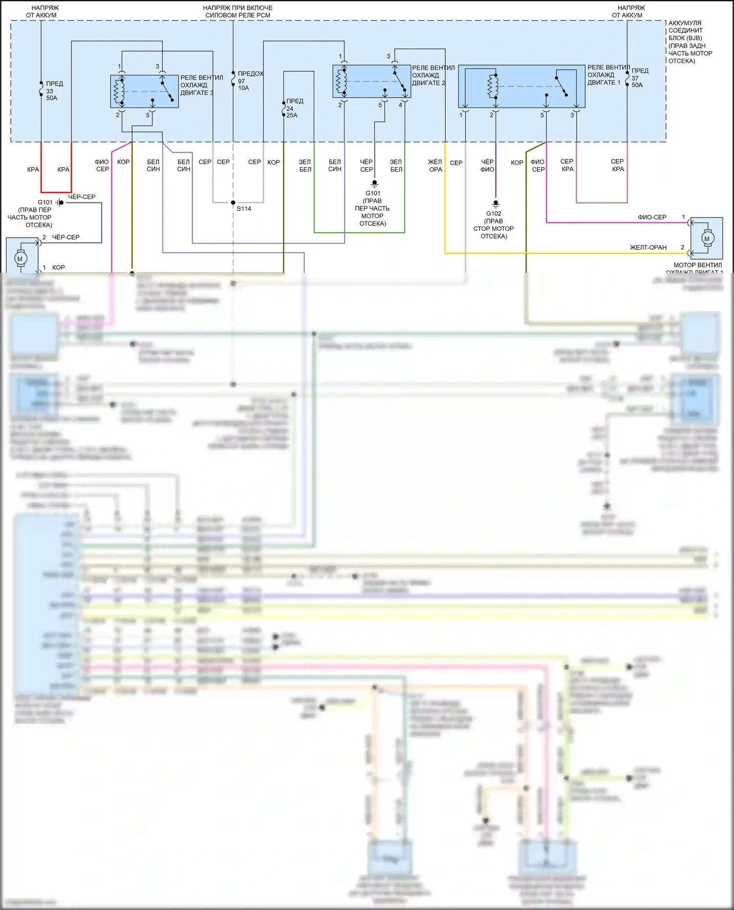 F-150 Ford XIII (2014-2018): Электросхема вентилятора охлаждения (1 из 2) 