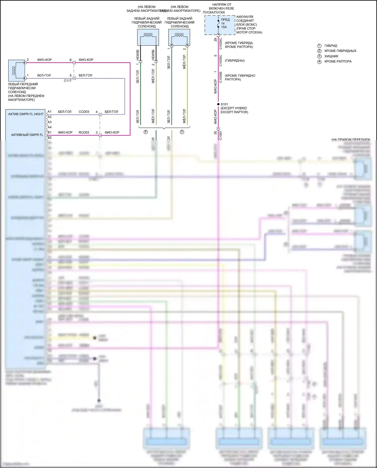 F-150 Ford XIV (2020-2024): Электросхема электронной подвески 