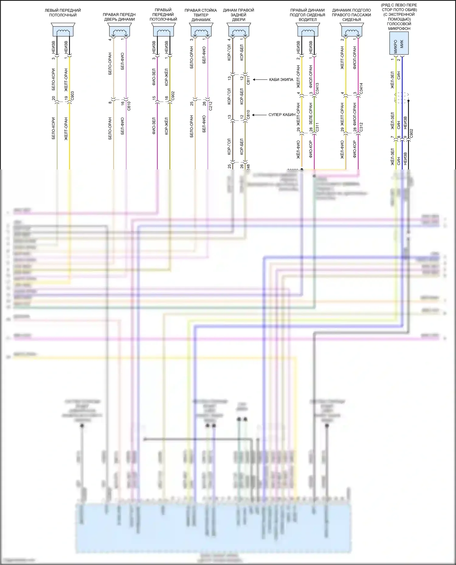 F-150 Ford XIV (2020-2024): Электросхема магнитолы, 18 динамиков (3 из 5) 