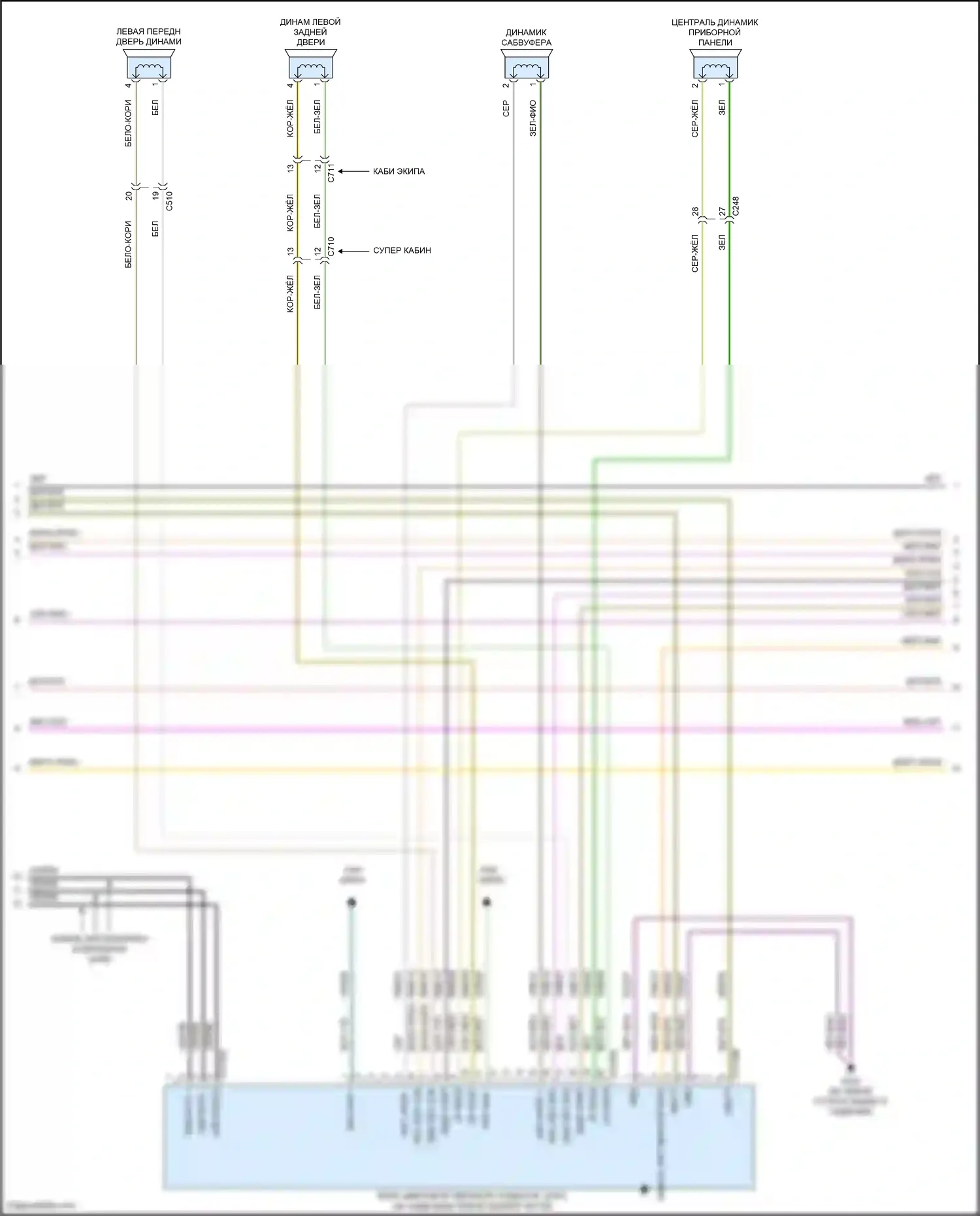 F-150 Ford XIV (2020-2024): Электросхема магнитолы, 8 динамиков (2 из 5) 