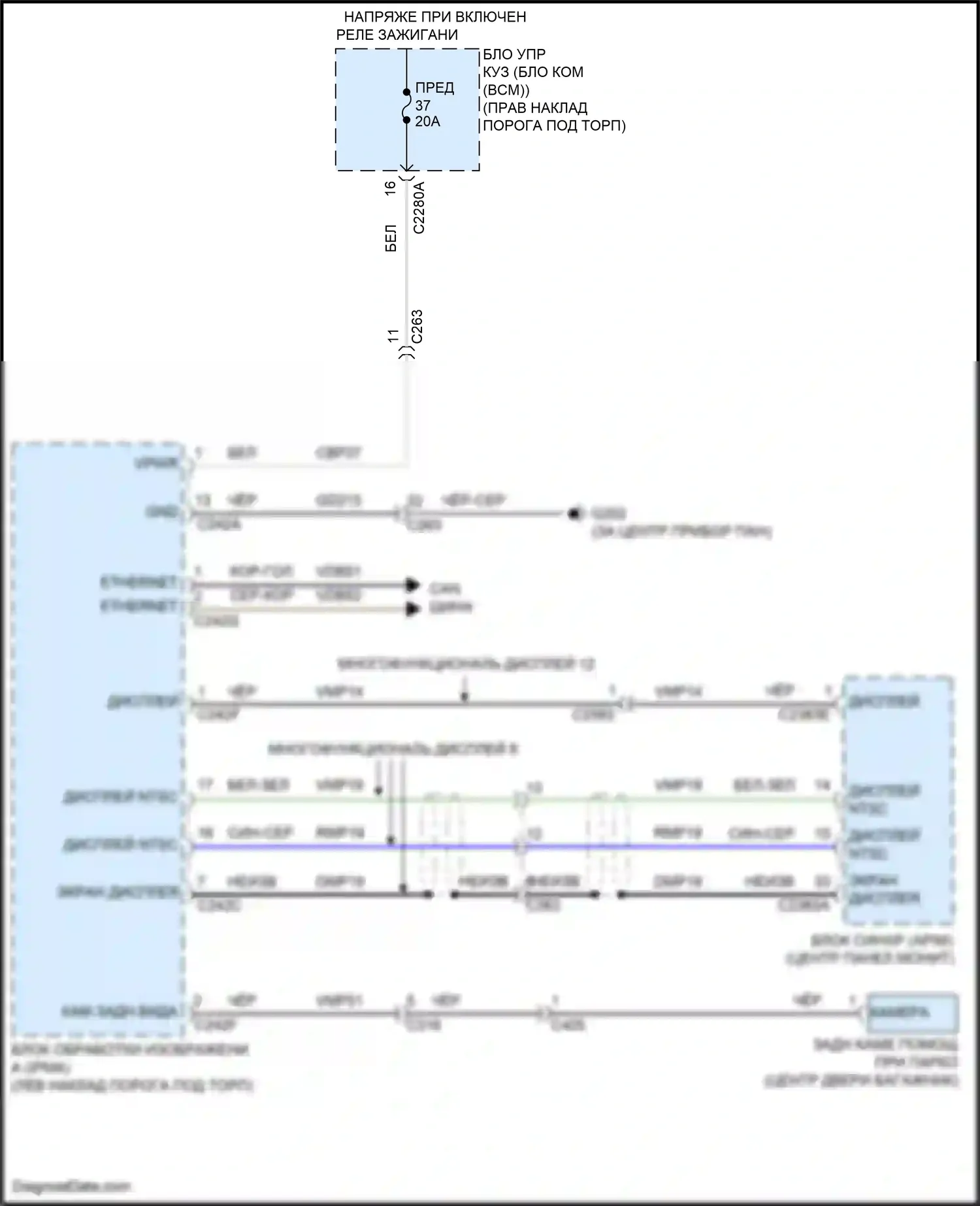 F-150 Ford XIV (2020-2024): Электросхема камеры заднего вида, фиксированная 