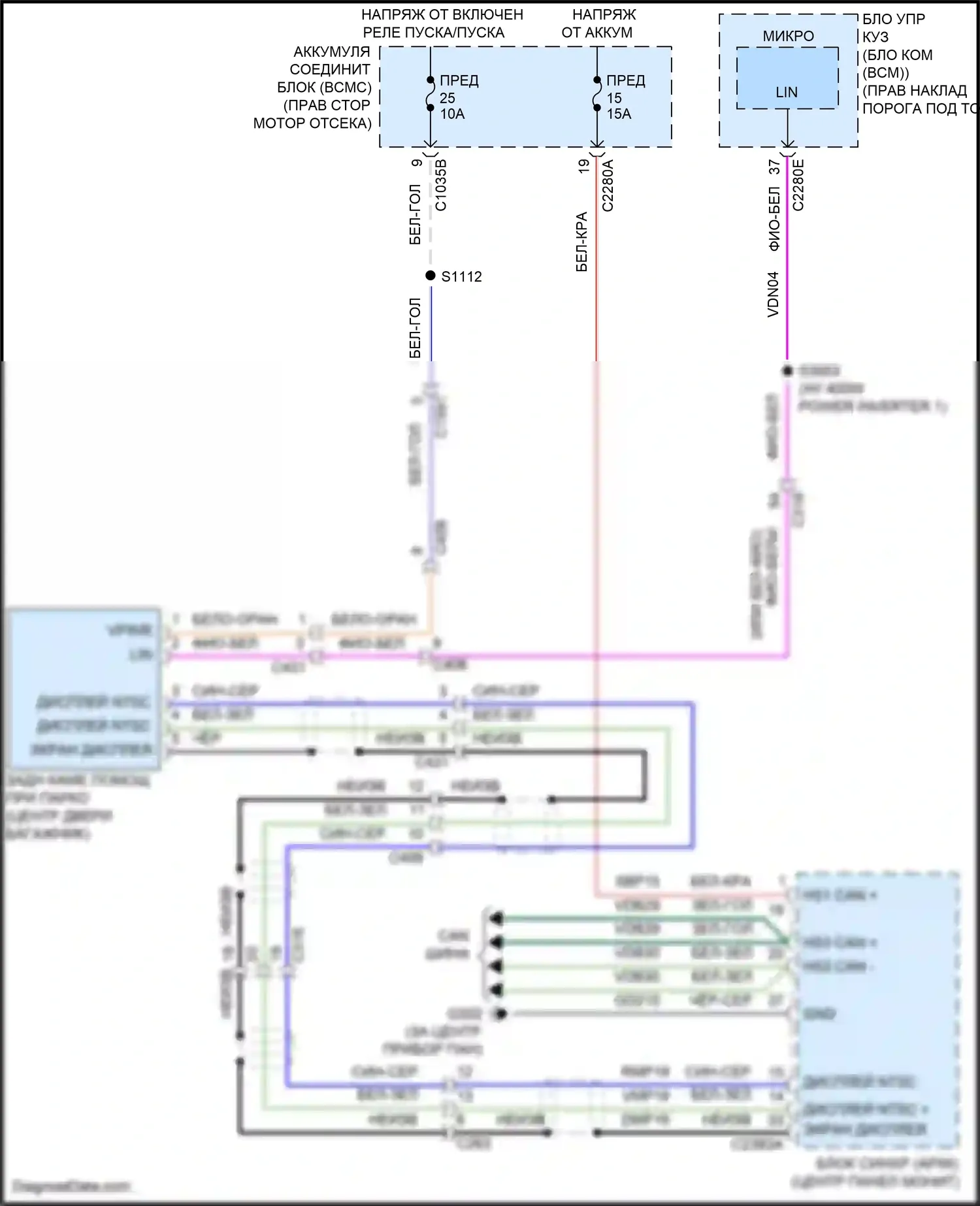 F-150 Ford XIV (2020-2024): Электросхема камеры заднего вида, уровень 2 
