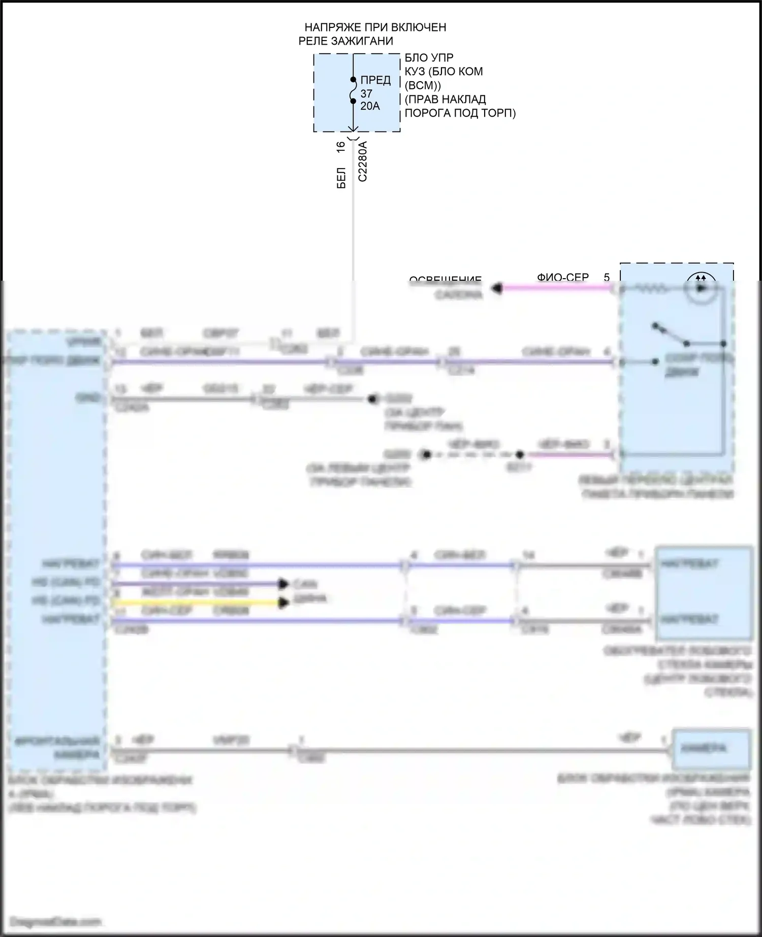 F-150 Ford XIV (2020-2024): Электросхема сигнализации о выезде с полосы движения 