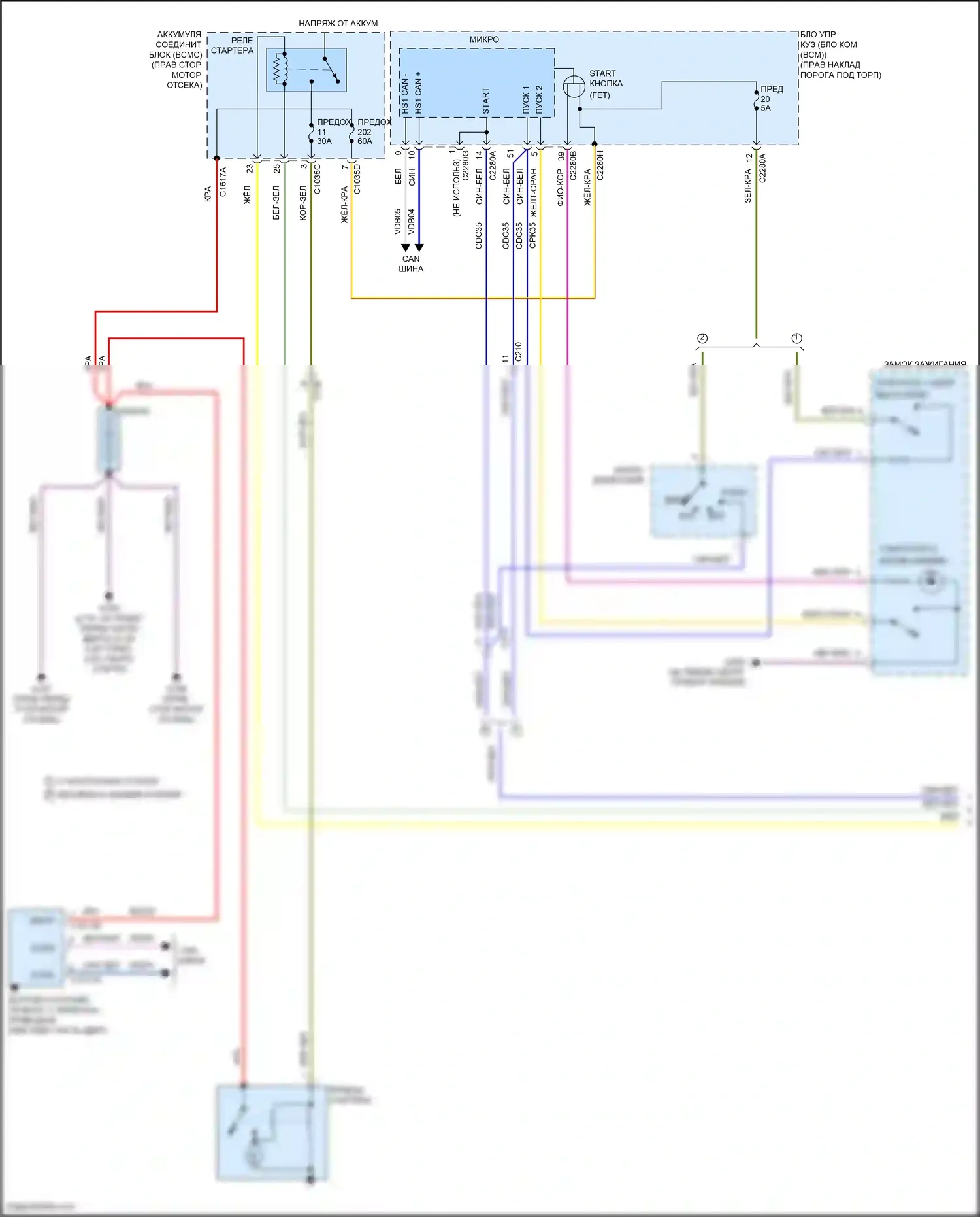 F-150 Ford XIV (2020-2024): Электросхема стартера (1 из 2) 