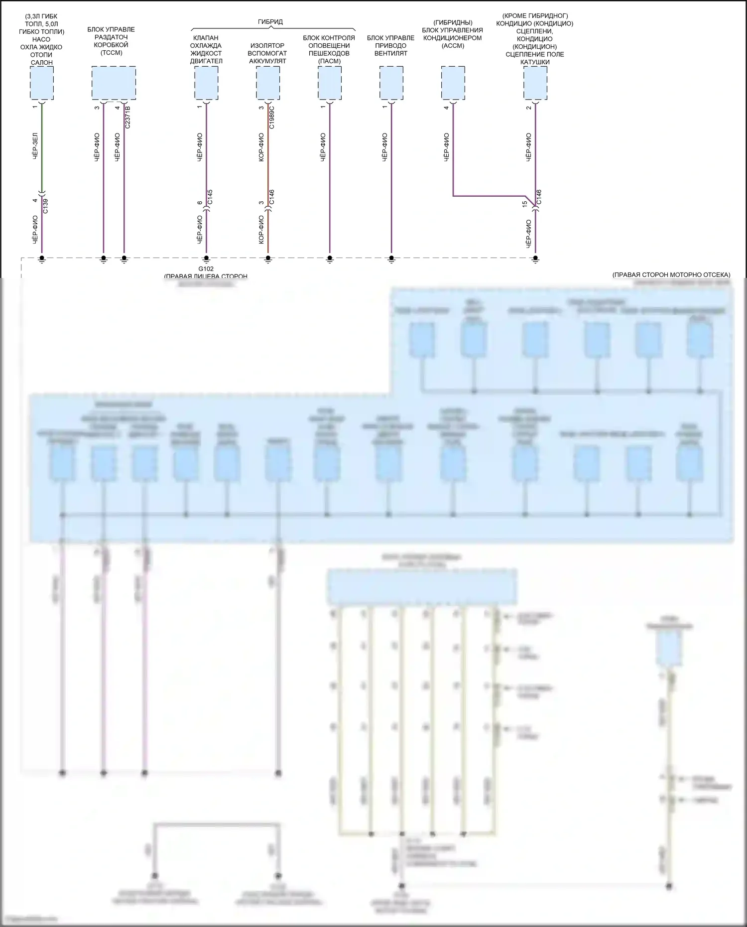 F-150 Ford XIV (2020-2024): Электросхема разводки массы (3 из 10) 
