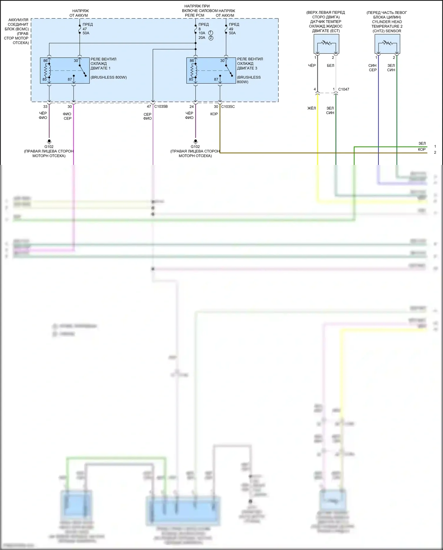 F-150 Ford XIV (2020-2024): Электросхема вентилятора охлаждения (2 из 3) 
