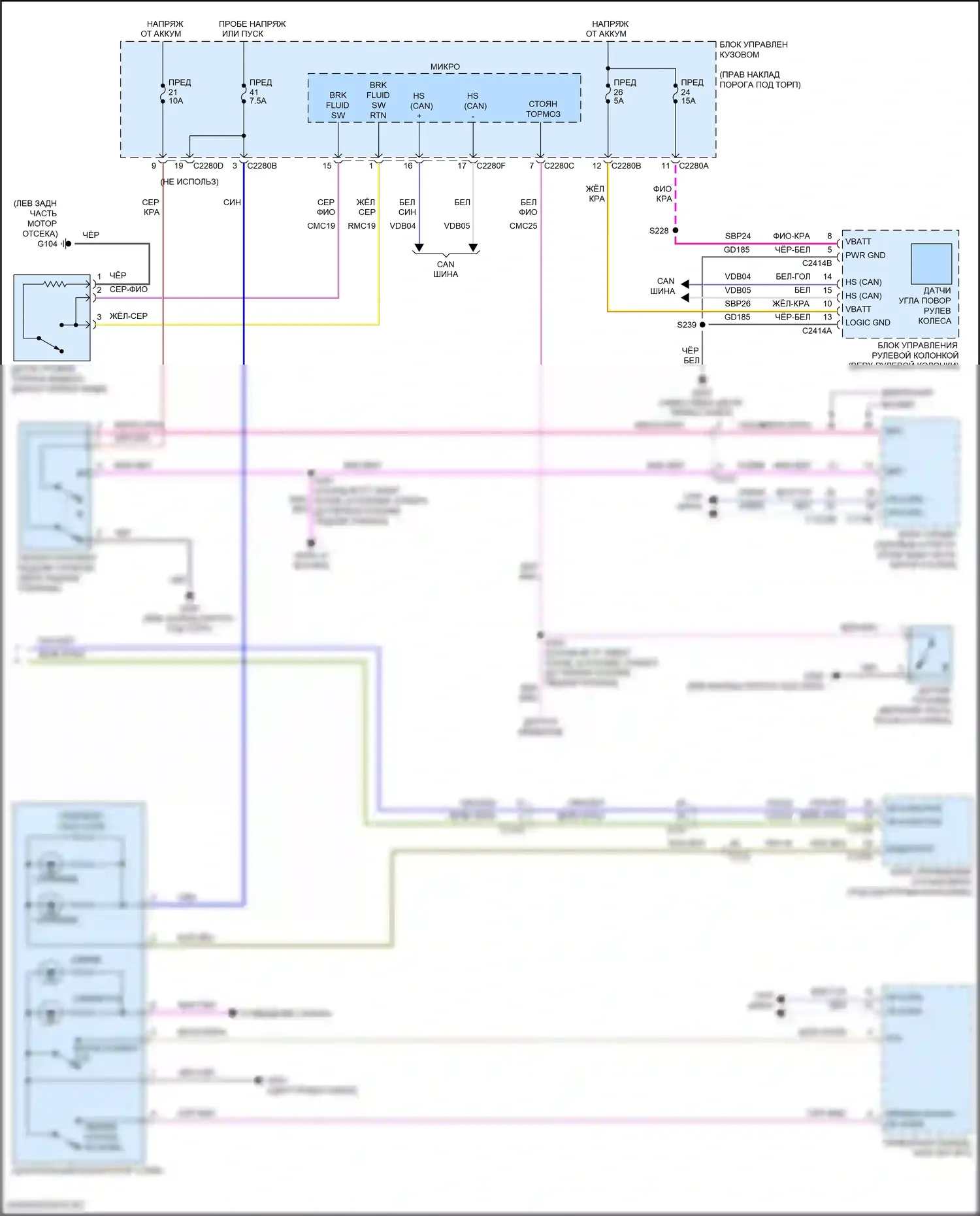 F-250 Ford XIII (2015-2017): Антиблокировочная система abs электросхема (2 из 2) 