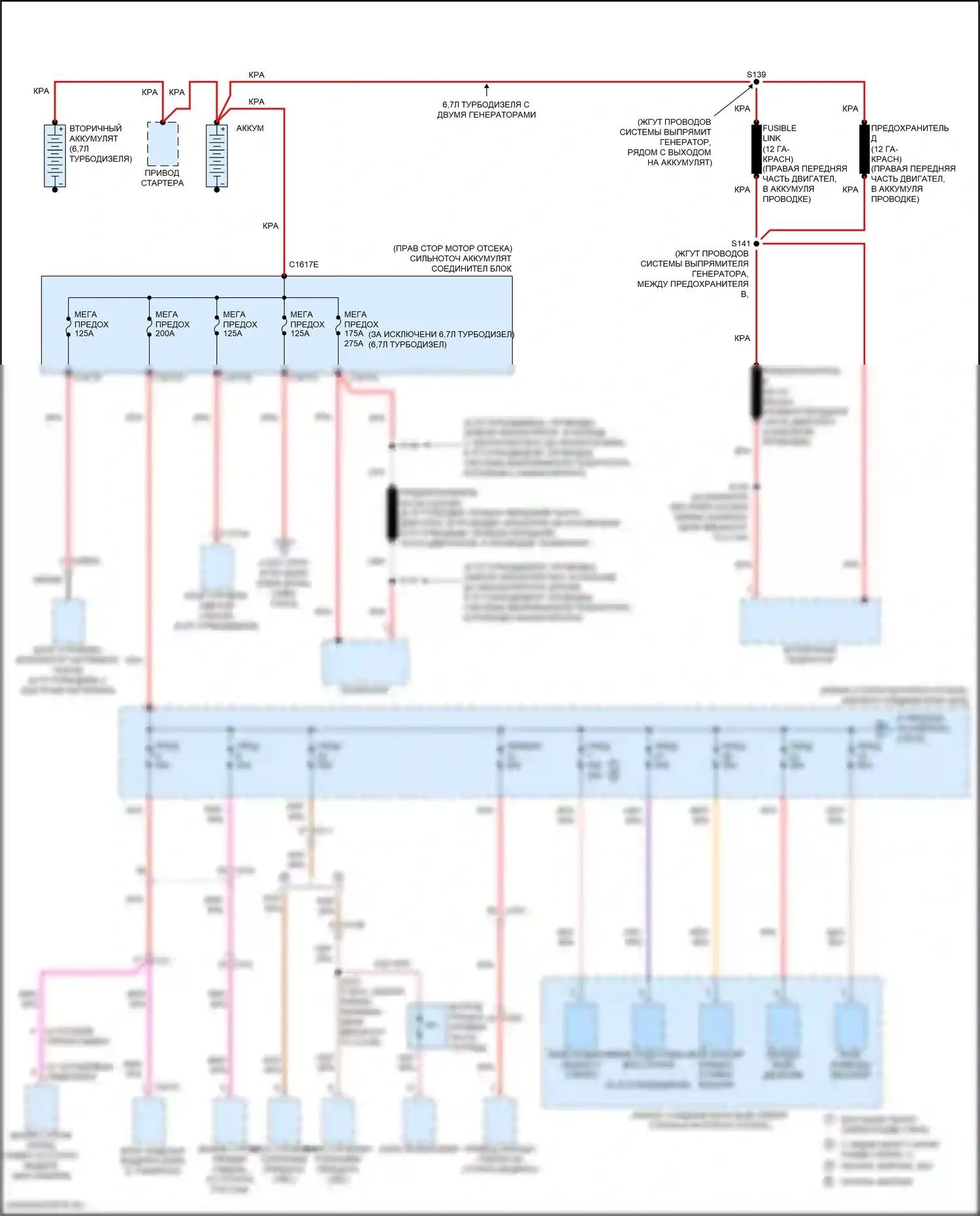 F-250 Ford XIII (2015-2017): Электросхема блока предохранителей реле (1 из 9) 