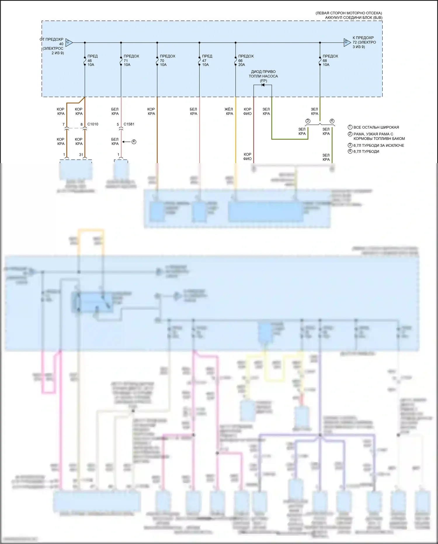 F-250 Ford XIII (2015-2017): Электросхема блока предохранителей реле (3 из 9) 