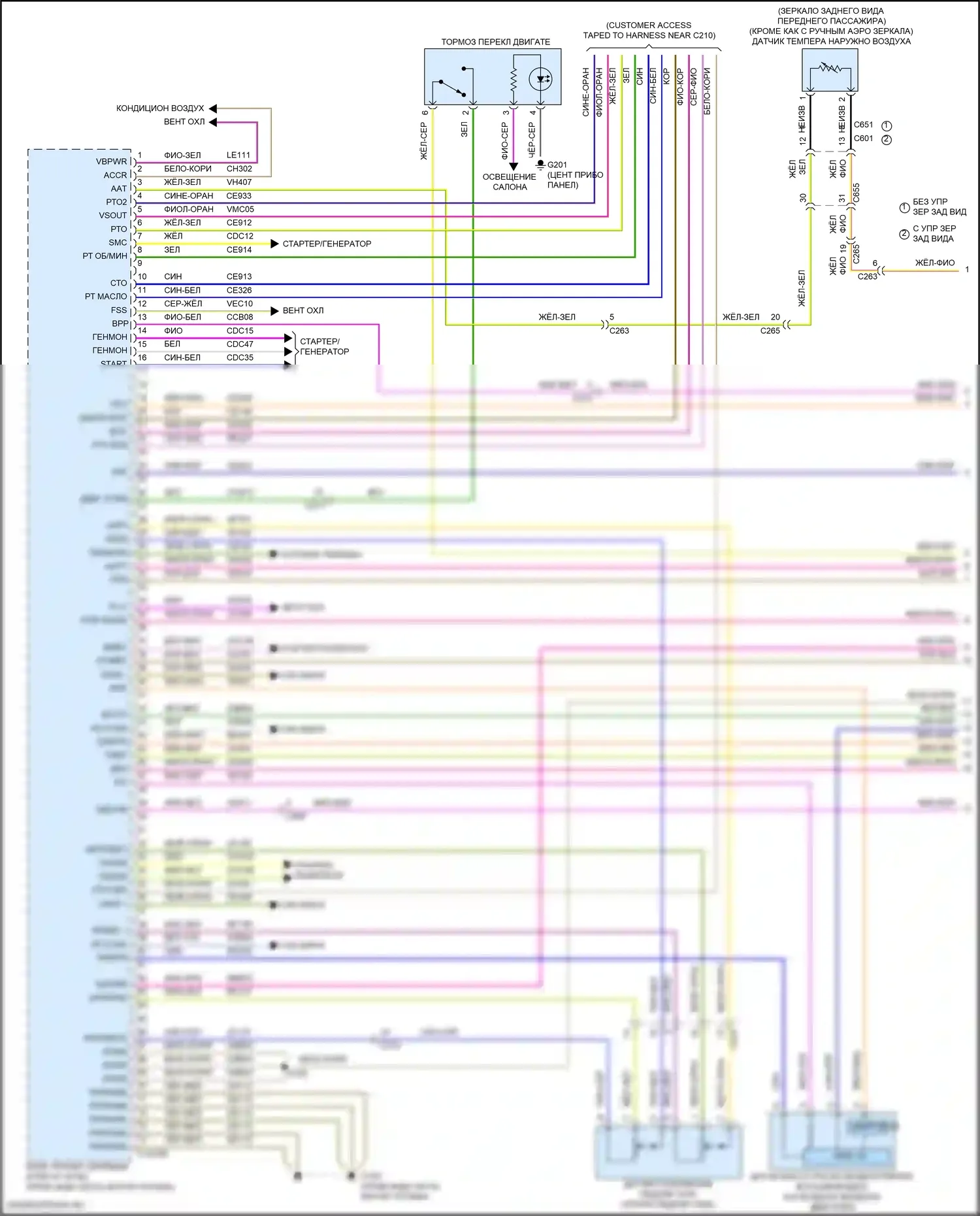 F-250 Ford XIII (2015-2017): Электросхема двигателя 6,7л турбодизеля (1 из 7) 