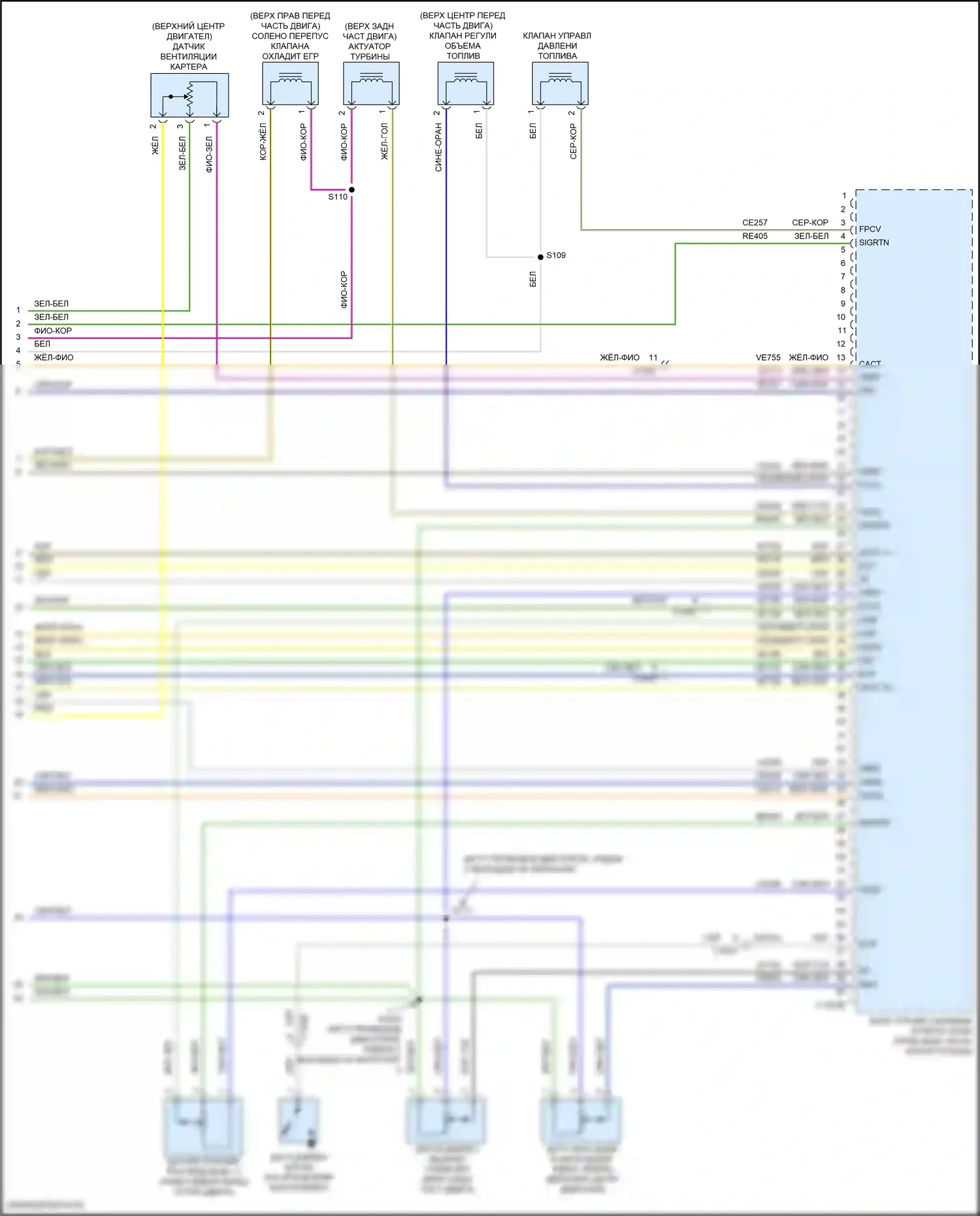 F-250 Ford XIII (2015-2017): Электросхема двигателя 6,7л турбодизеля (7 из 7) 