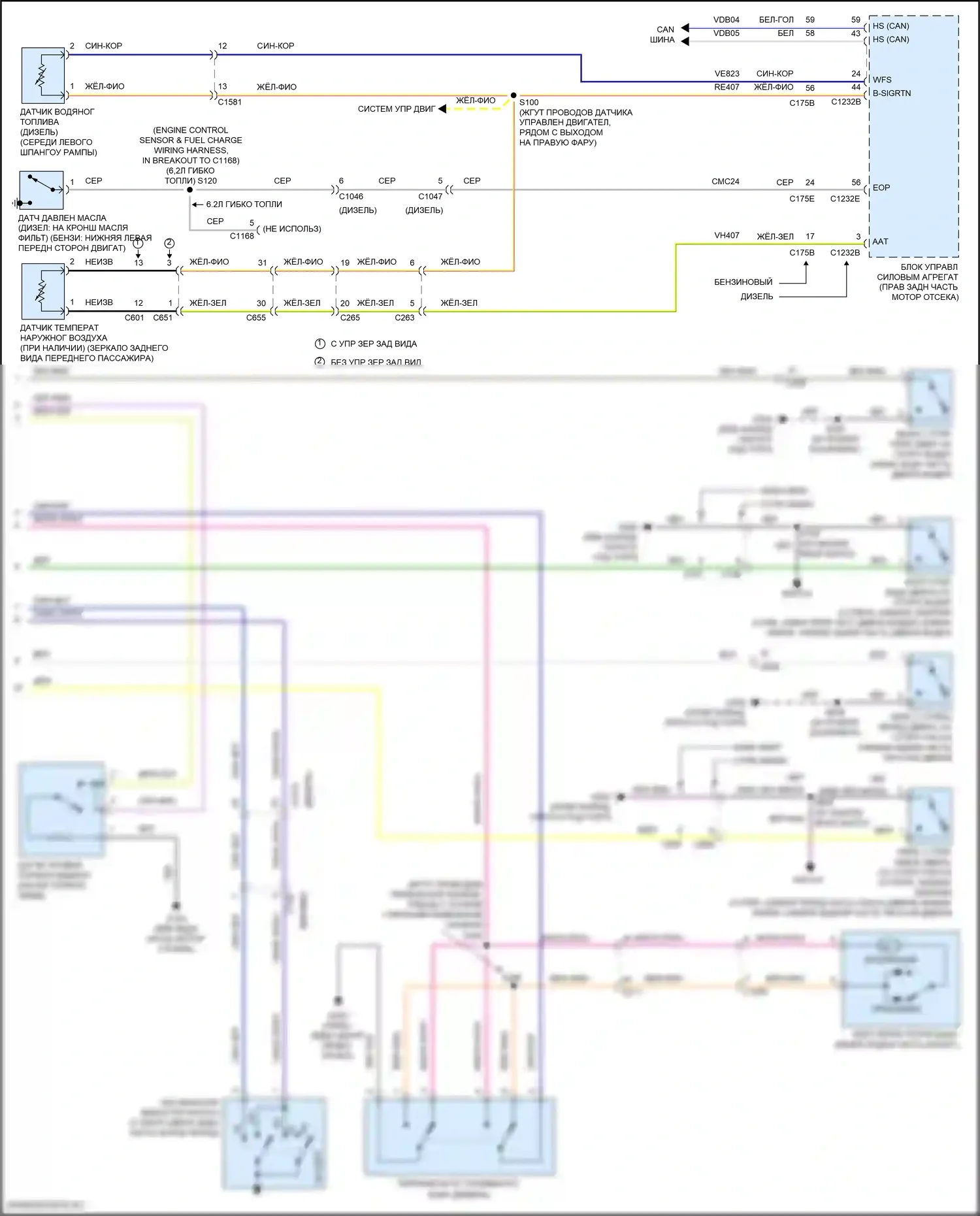 F-250 Ford XIII (2015-2017): Электросхема приборной панели (2 из 2) 