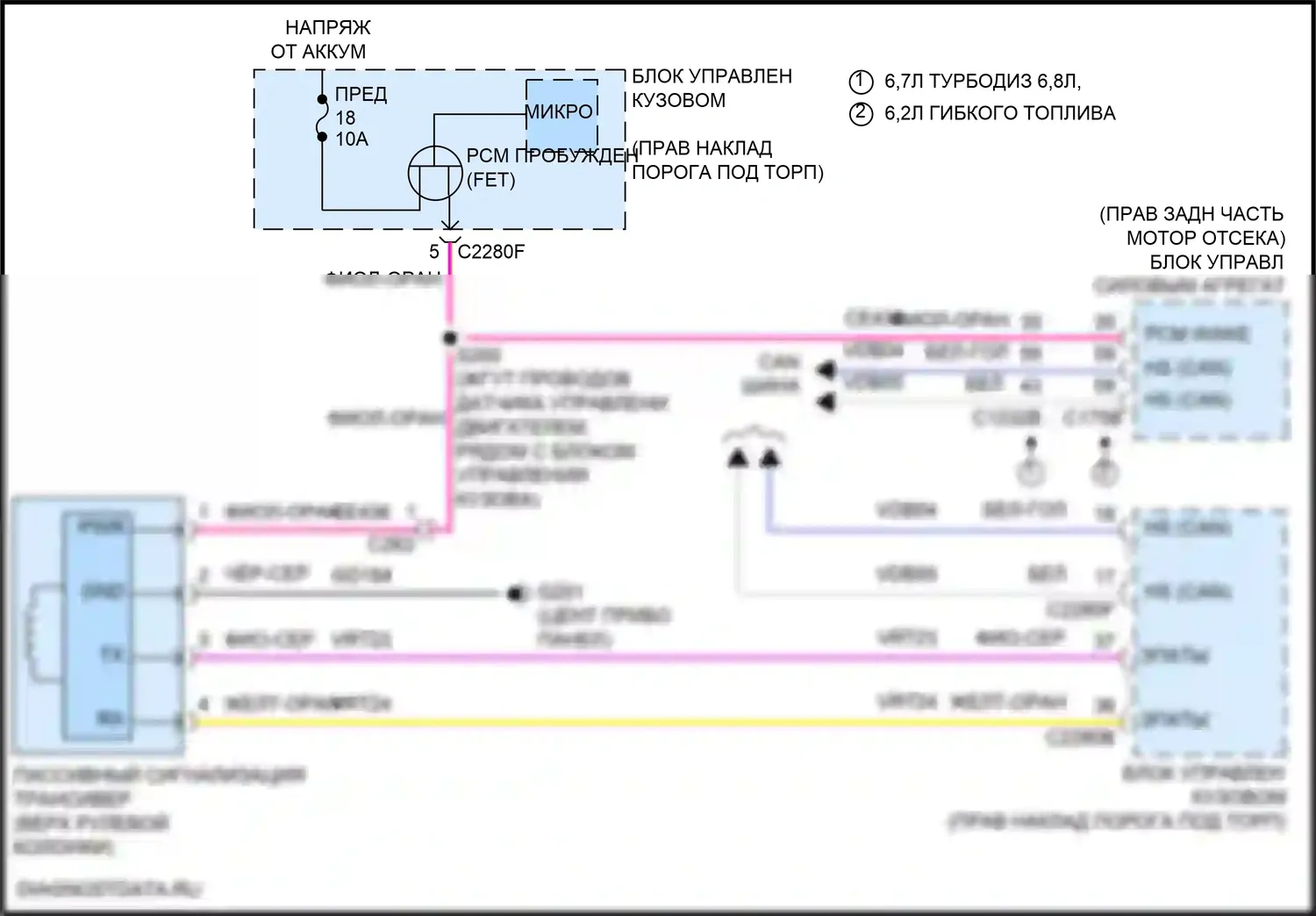 F-250 Ford XIII (2015-2017): Пассивная сигнализации электросхема 