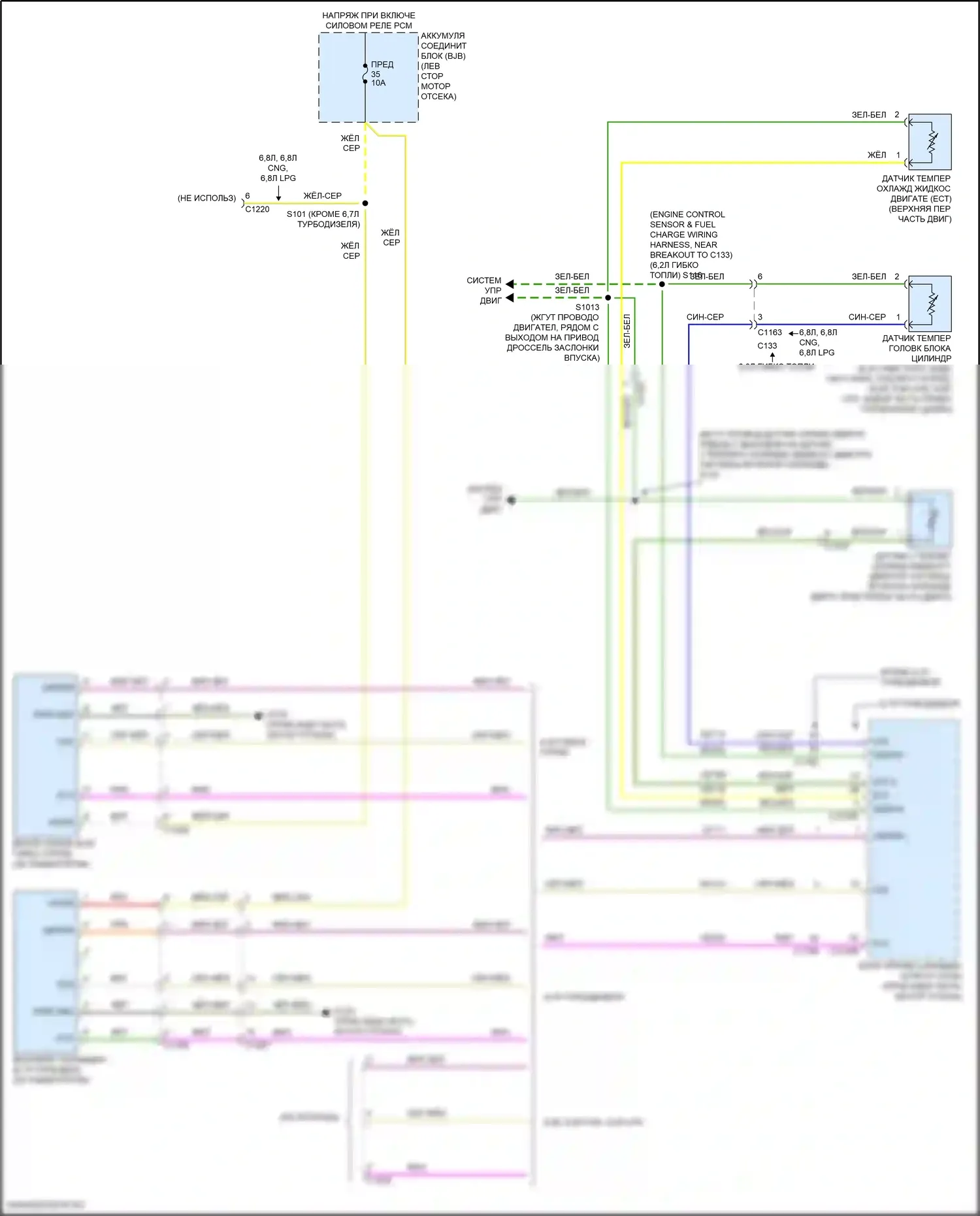 F-250 Ford XIII (2015-2017): Электросхема вентилятора охлаждения 