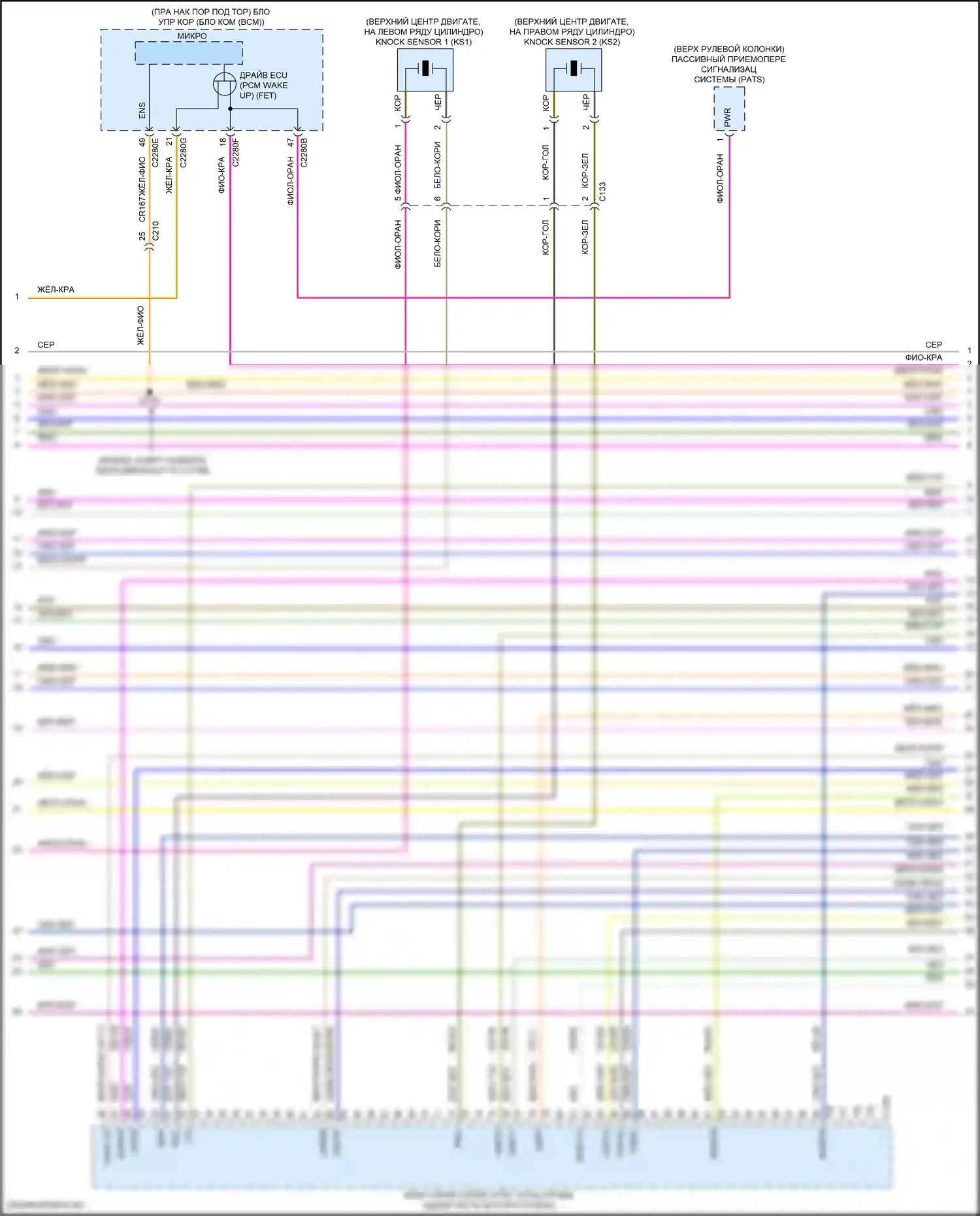 F-250 Ford XIV (2017-2024): Электросхема двигателя 6.2л гибкое топливо (2 из 12) 