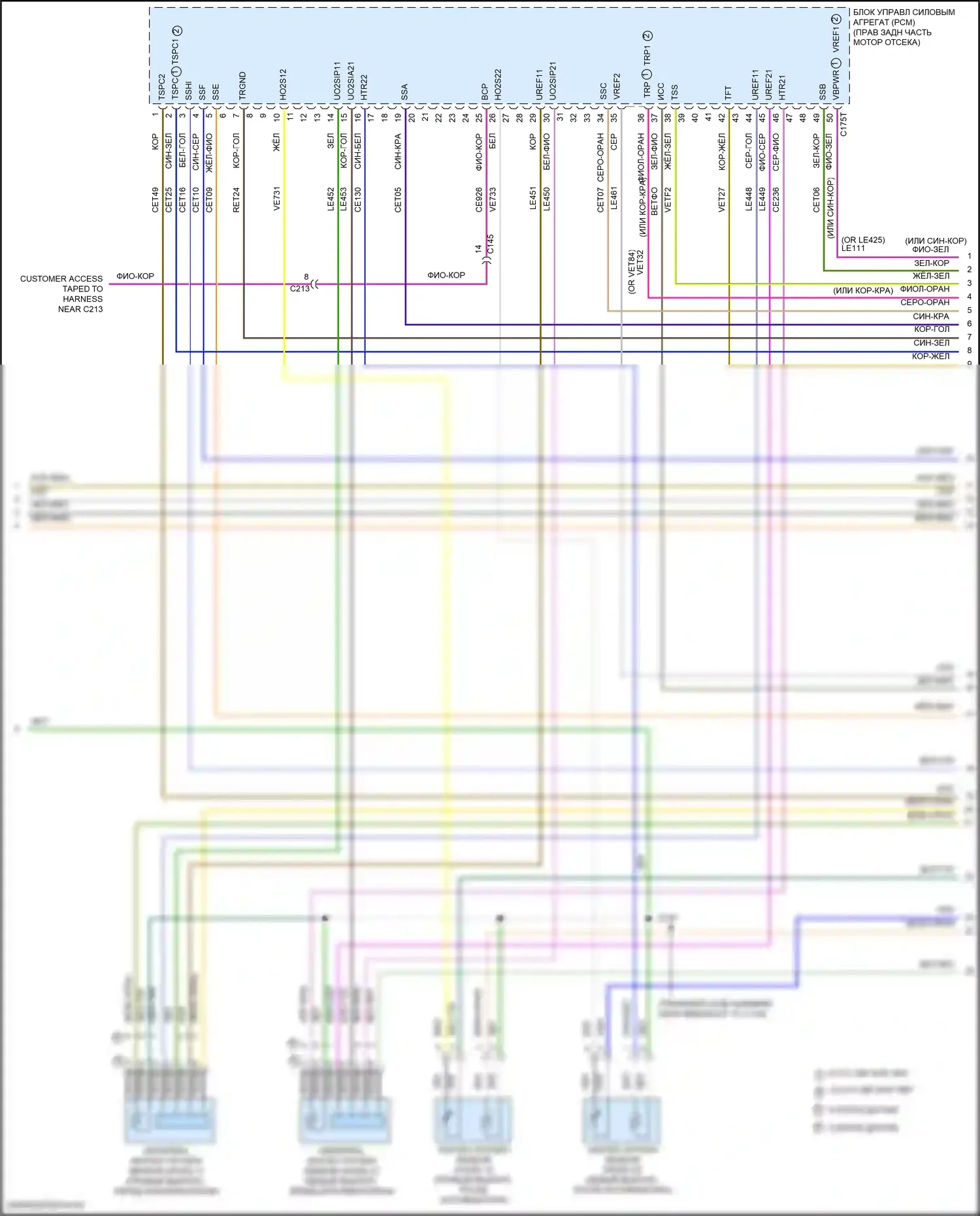 F-250 Ford XIV (2017-2024): Электросхема двигателя 6.2л гибкое топливо (8 из 12) 