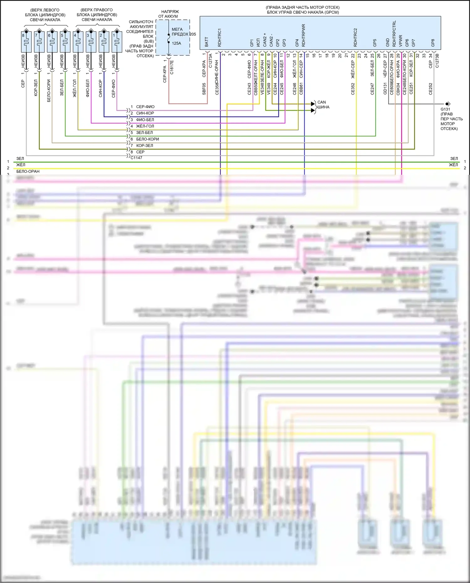 F-250 Ford XIV (2017-2024): Электросхема двигателя 6,7л турбодизеля (7 из 9) 