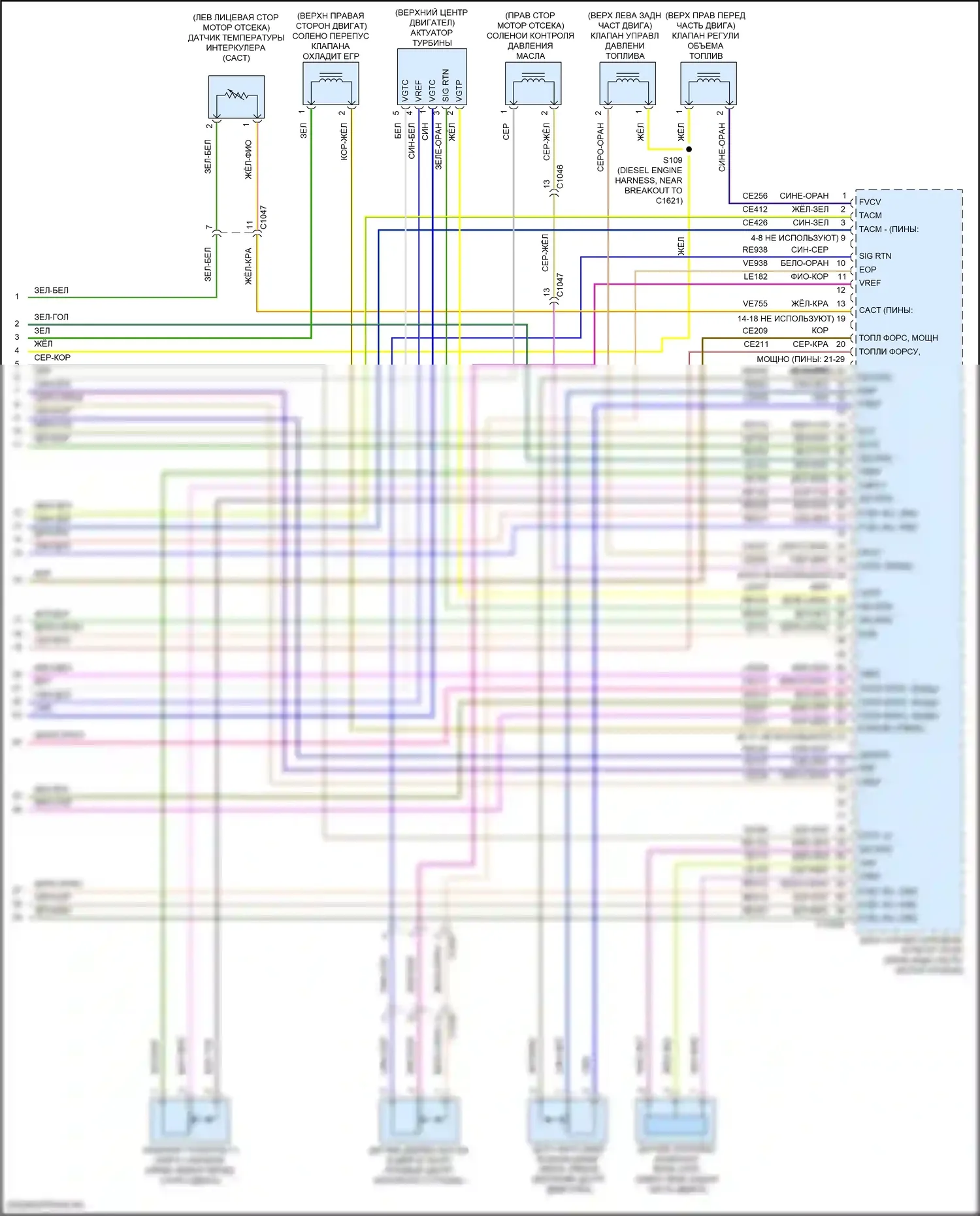 F-250 Ford XIV (2017-2024): Электросхема двигателя 6,7л турбодизеля (9 из 9) 