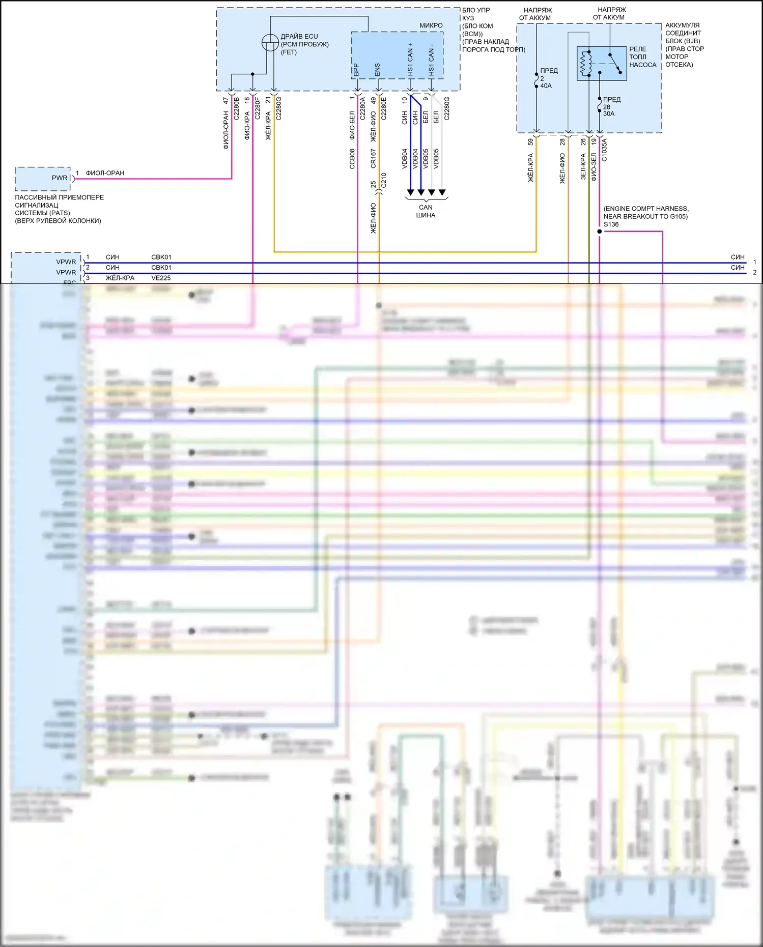 F-250 Ford XIV (2017-2024): Электросхема двигателя 7.3l (1 из 11) 