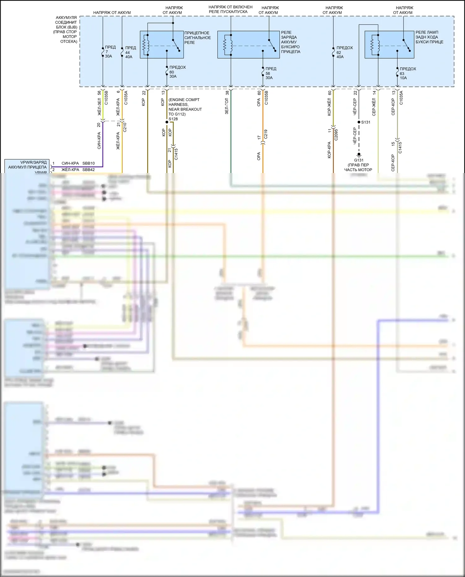 F-250 Ford XIV (2017-2024): Электросхема адаптера прицепа/кемпера (1 из 3) 