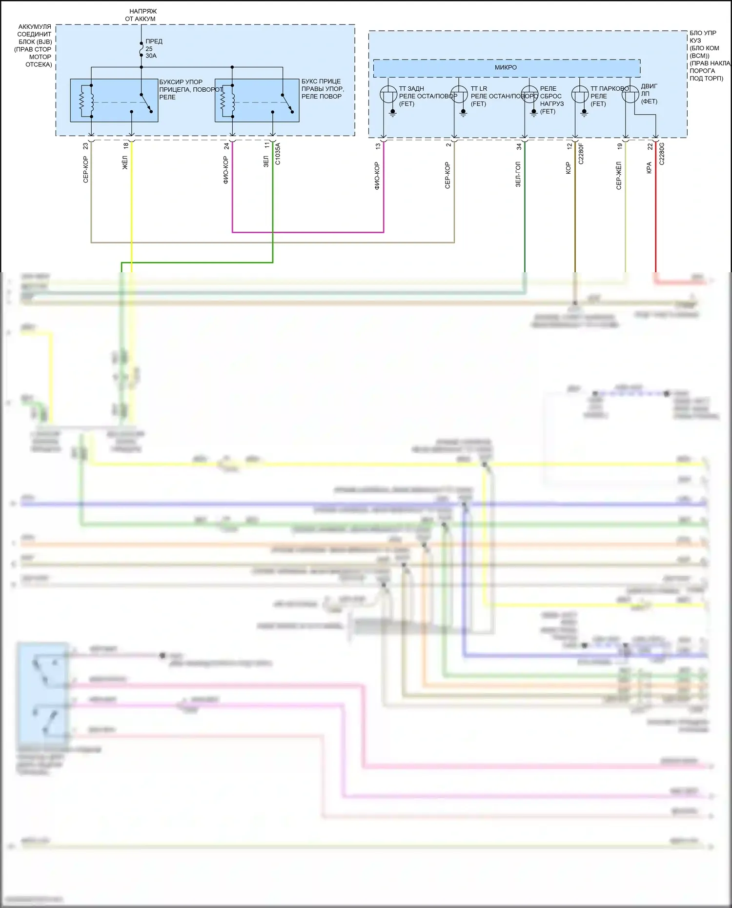 F-250 Ford XIV (2017-2024): Электросхема адаптера прицепа/кемпера (2 из 3) 