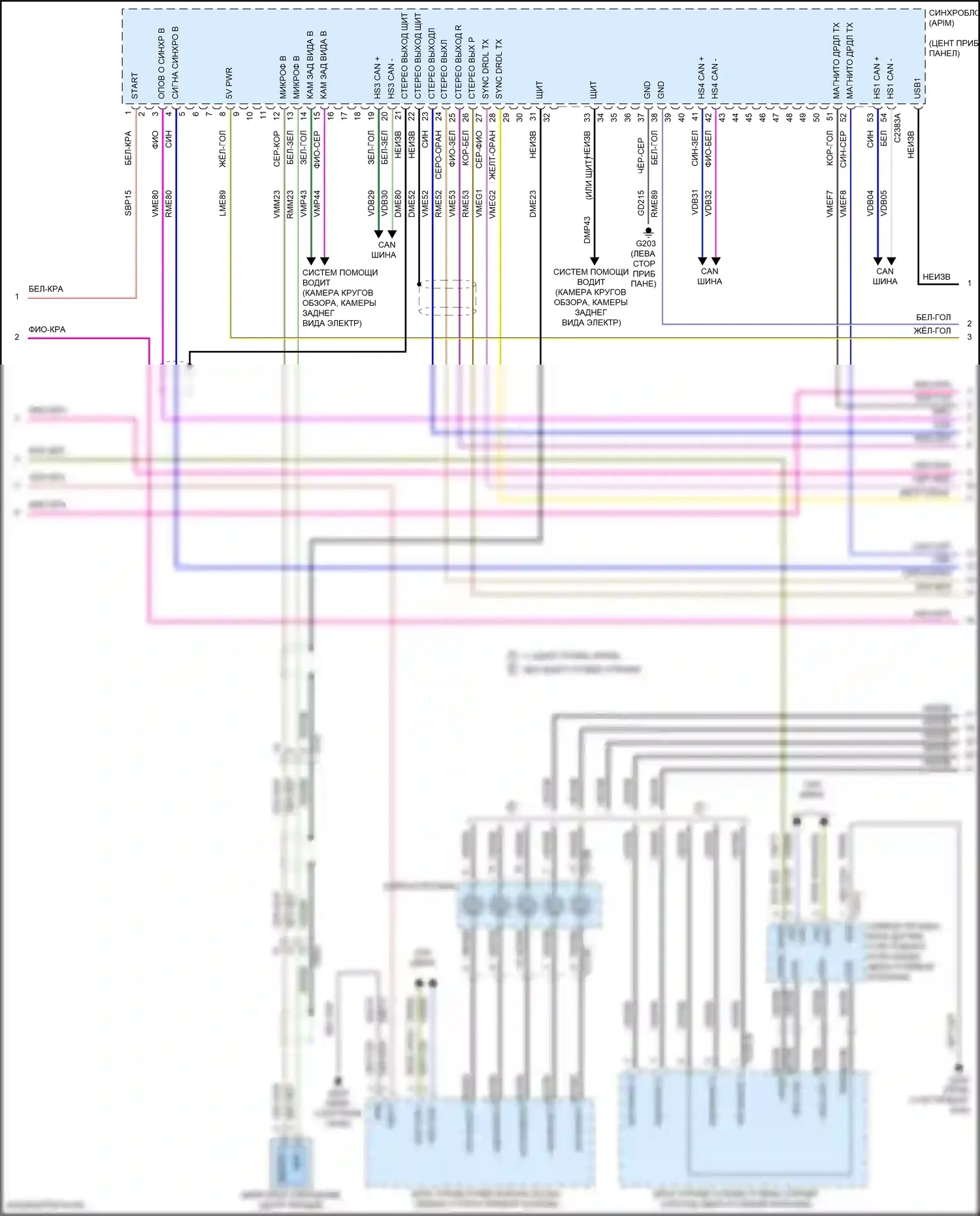 F-250 Ford XIV (2017-2024): Электросхема магнитолы (2 из 5) 