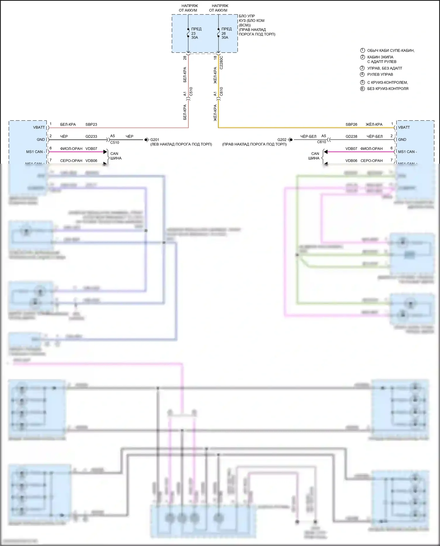 F-250 Ford XIV (2017-2024): Электросхема подсветки приборной панели (2 из 2) 