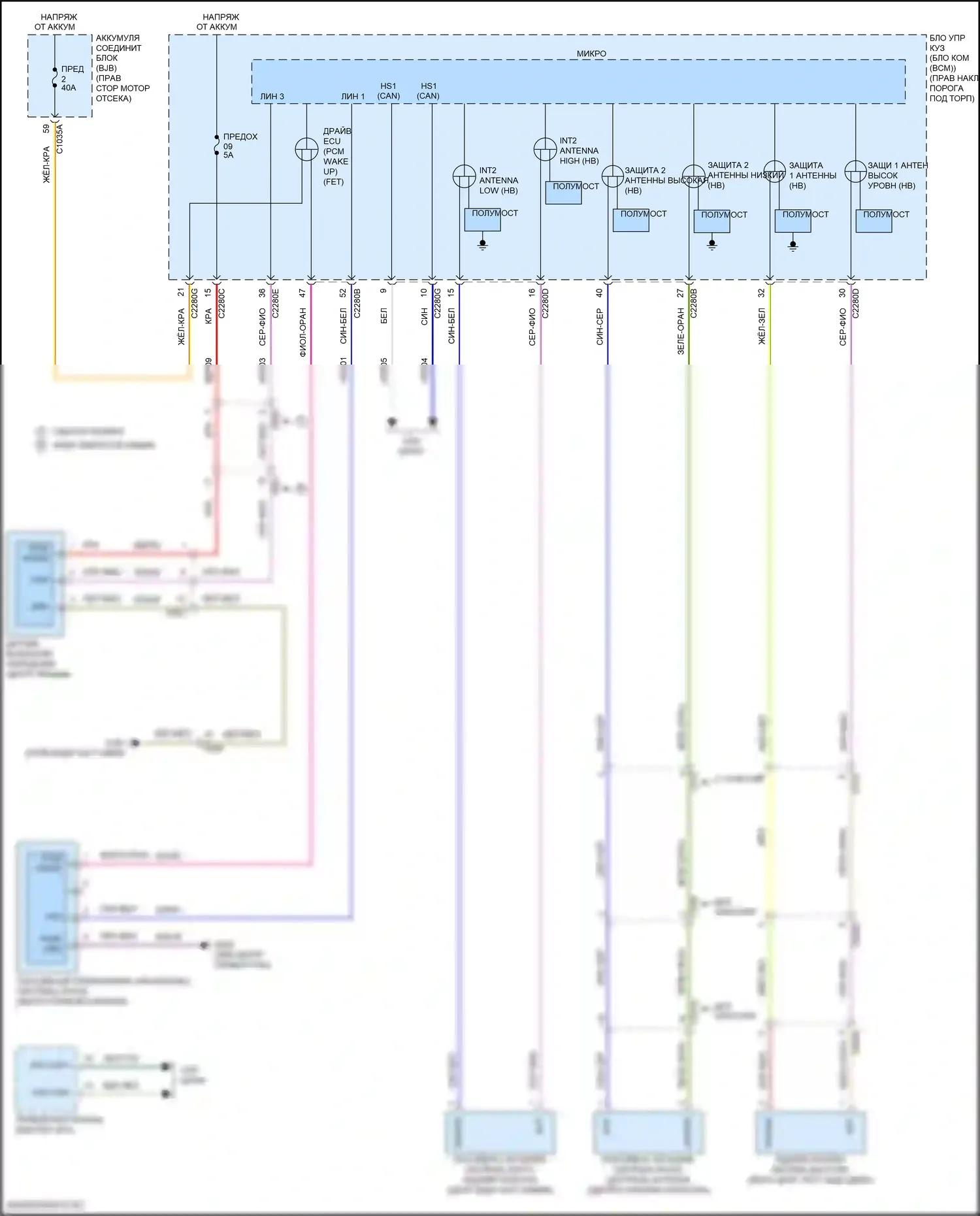 F-250 Ford XIV (2017-2024): Пассивная сигнализации электросхема 