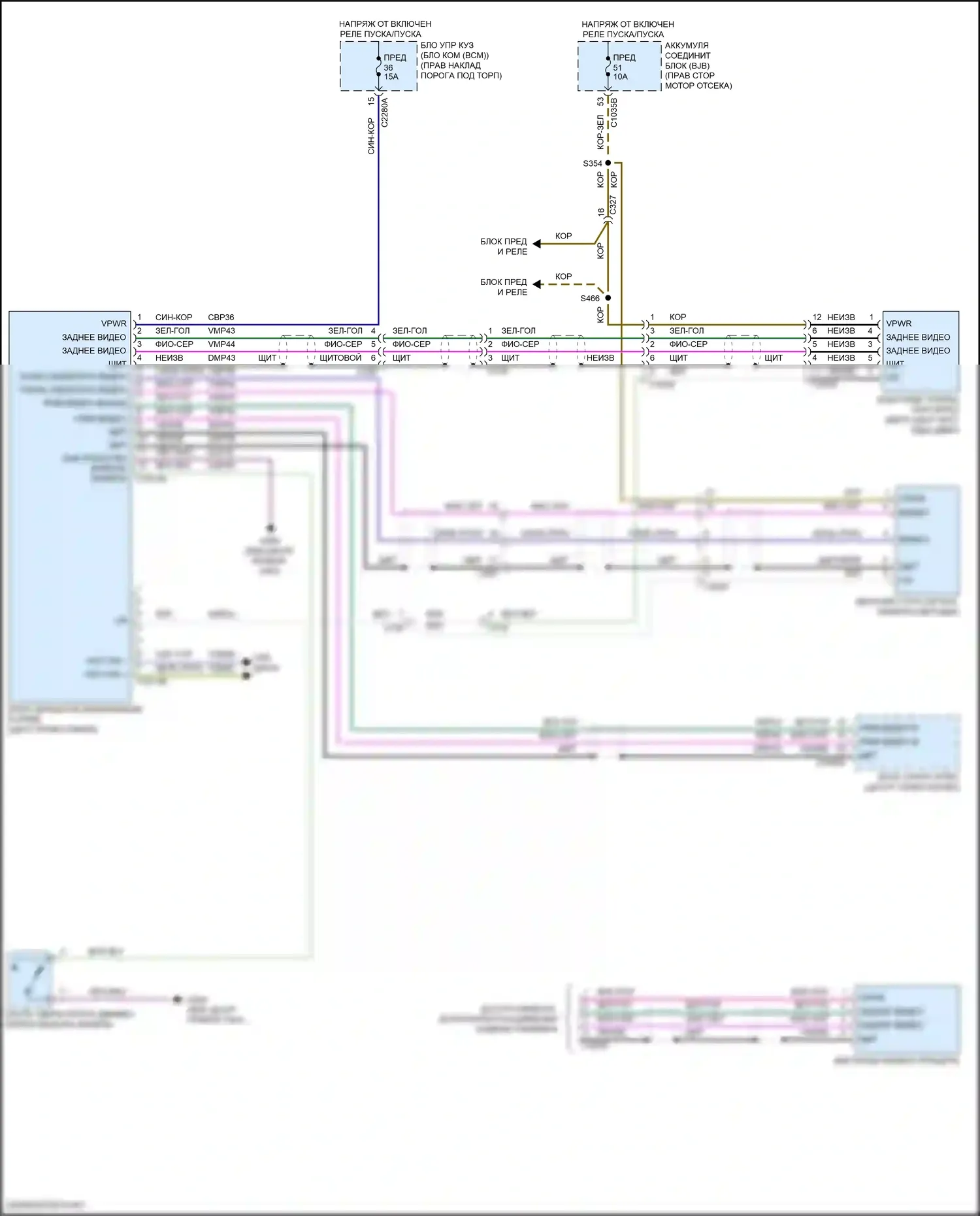 F-250 Ford XIV (2017-2024): По всему зрению электросхема камеры, без просмотра 360 