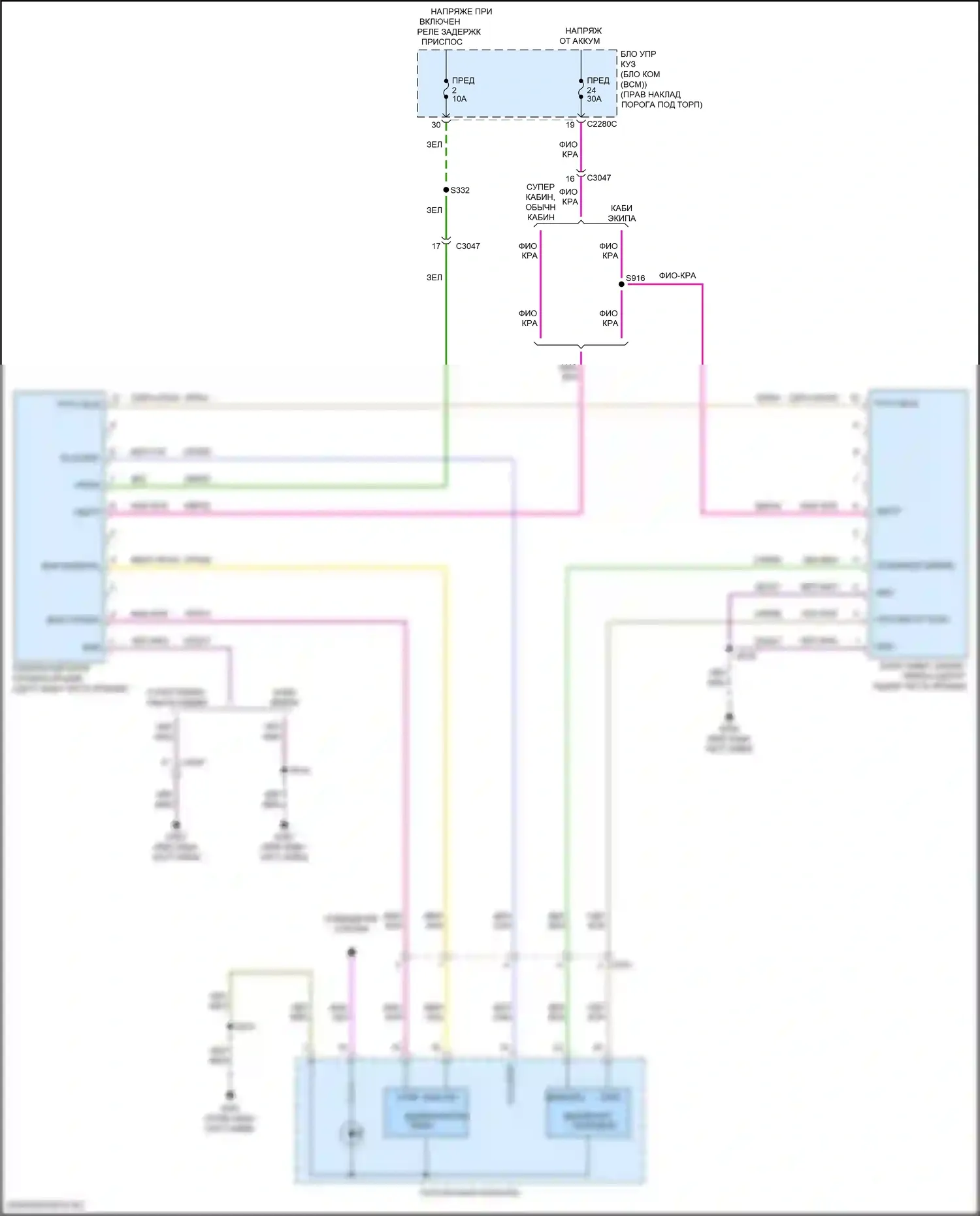 F-250 Ford XIV (2017-2024): Электросхема складной крыши/люка 