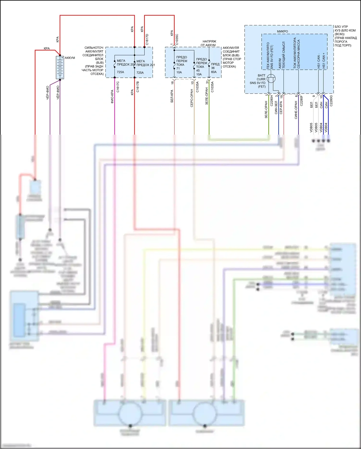 F-250 Ford XIV (2017-2024): Электросхема генератора, с двумя генераторами 