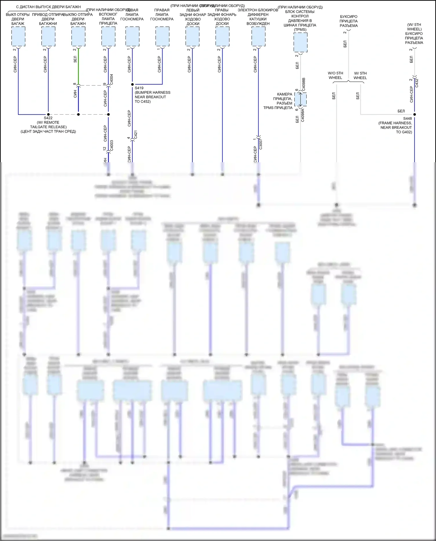 F-250 Ford XIV (2017-2024): Электросхема разводки массы (7 из 8) 