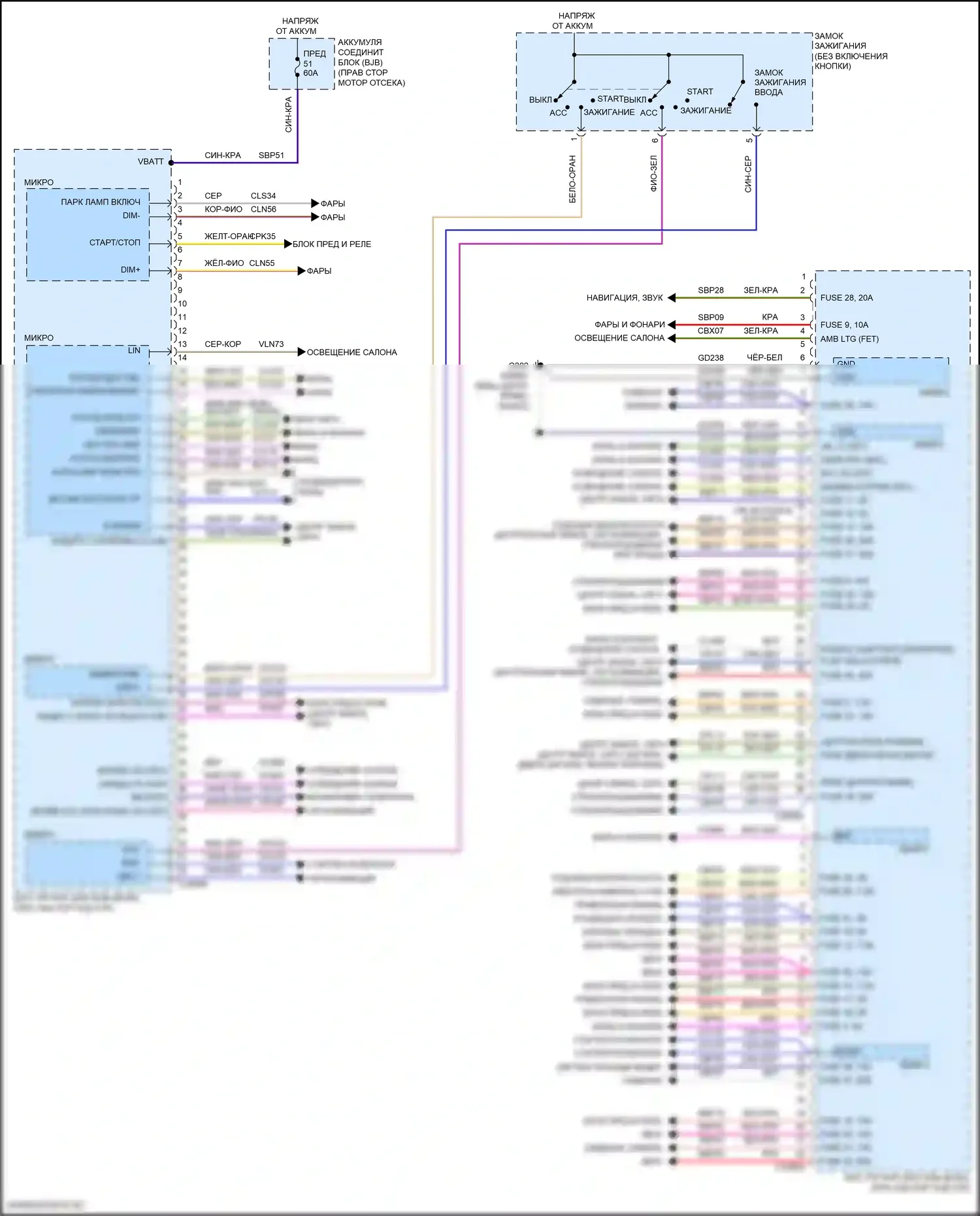 F-350 Ford XIV (2017-2020): Электросхема управления кузовом (1 из 2) 