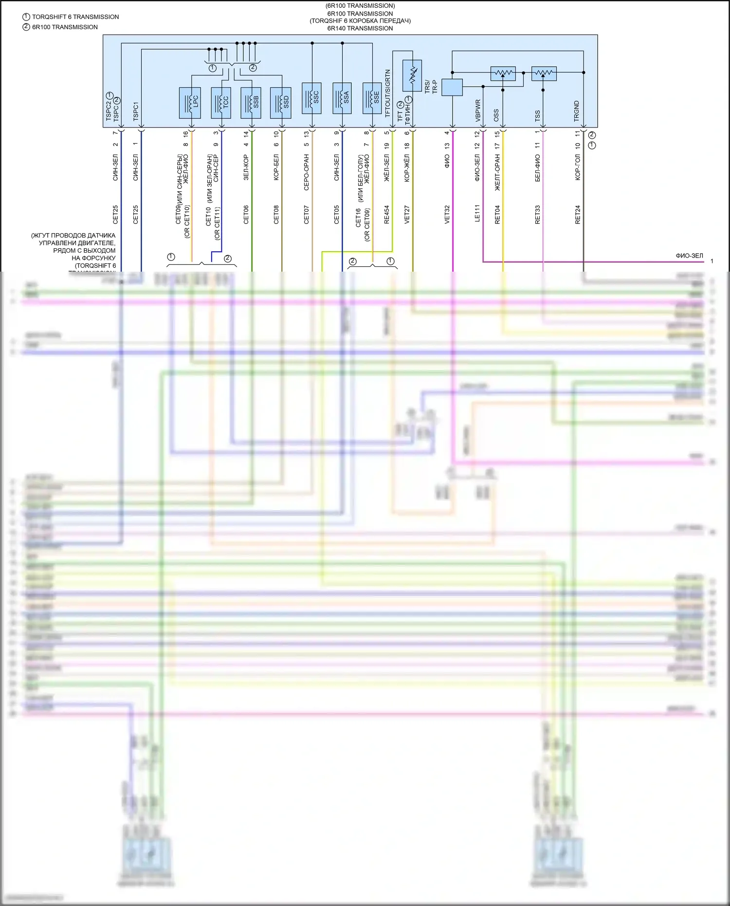 F-350 Ford XIV (2017-2020): Электросхема двигателя 6.2л гибкое топливо (4 из 7) 
