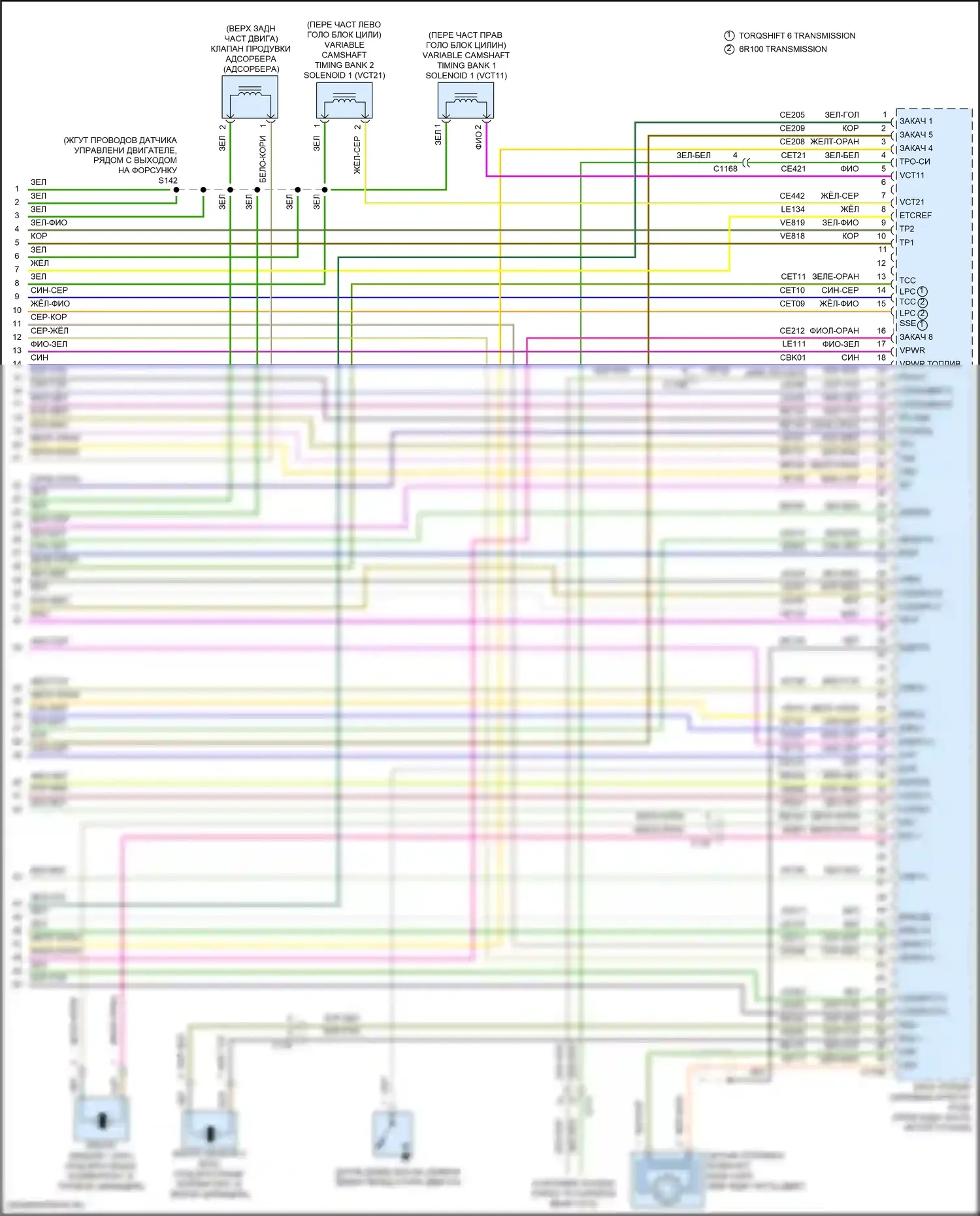 F-350 Ford XIV (2017-2020): Электросхема двигателя 6.2л гибкое топливо (7 из 7) 
