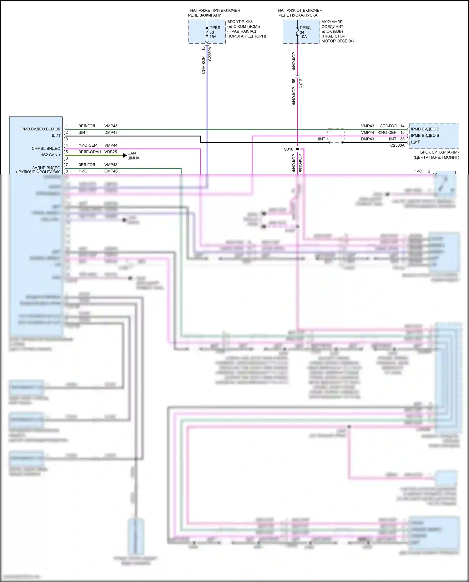 F-350 Ford XIV (2017-2020): По всему зрению электросхема камеры, с видом 360 