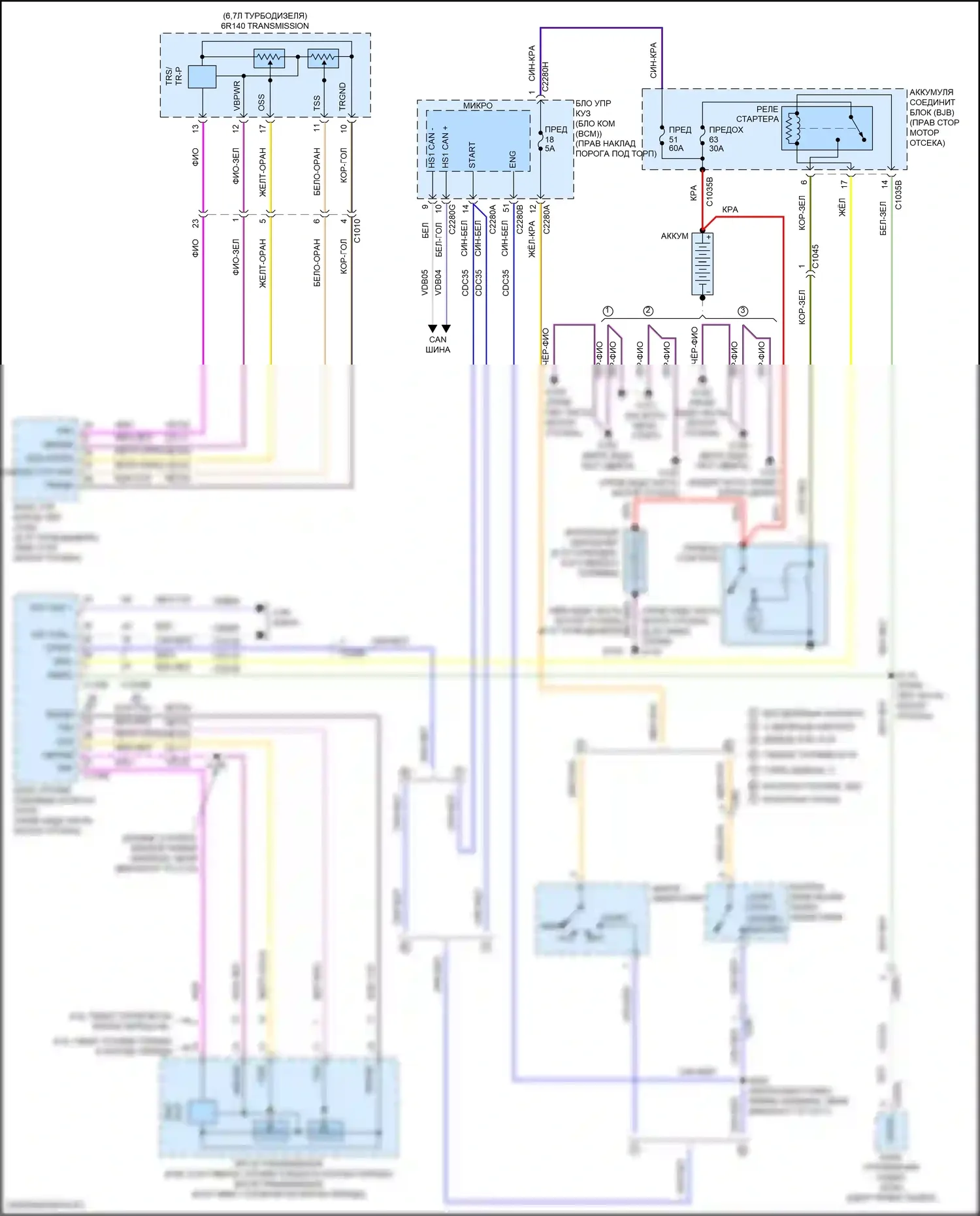 F-350 Ford XIV (2017-2020): 6,7л турбодизеля, электросхема стартера 